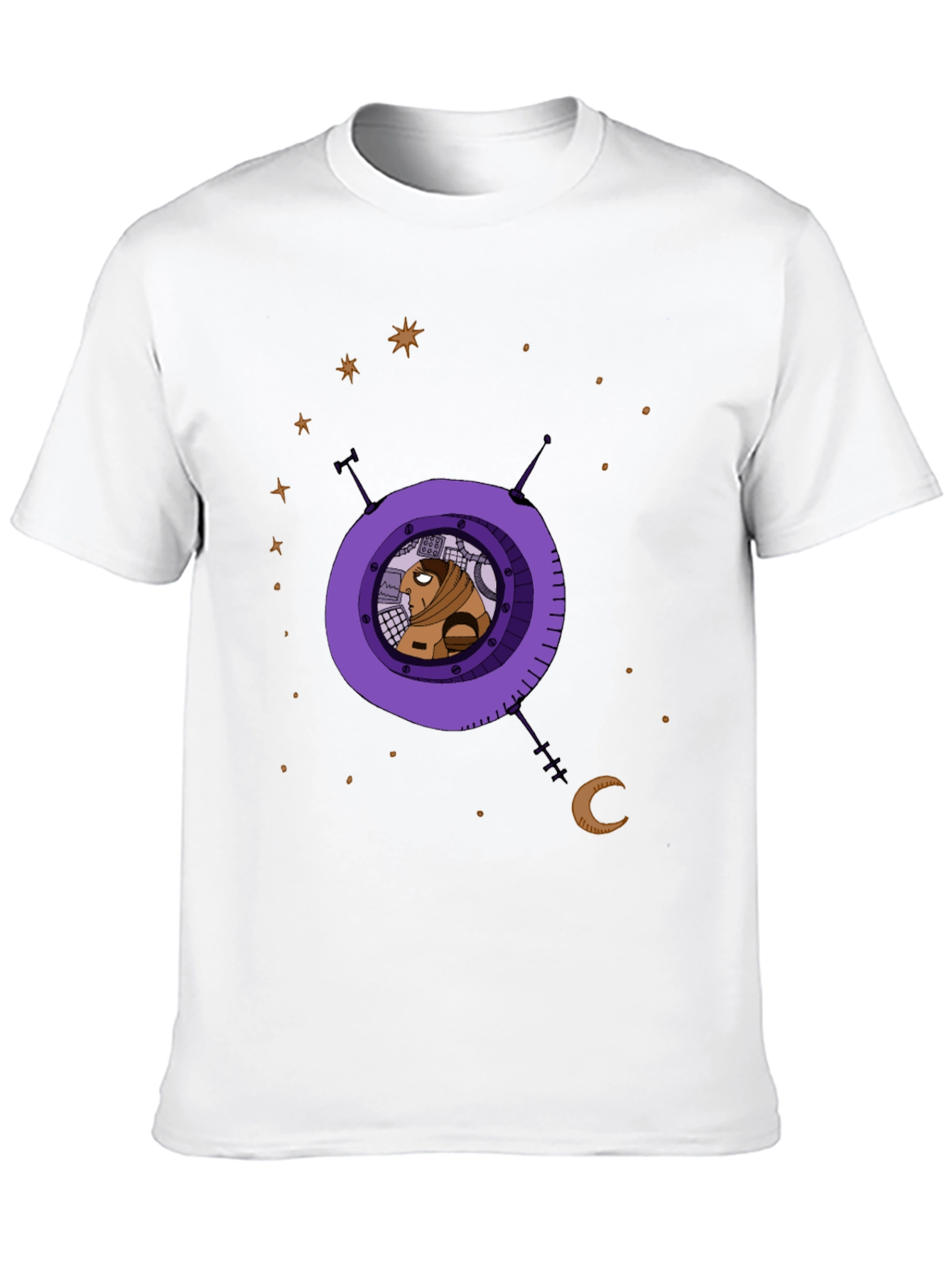 Astronaut in Space Graphic Print Black T-Shirt