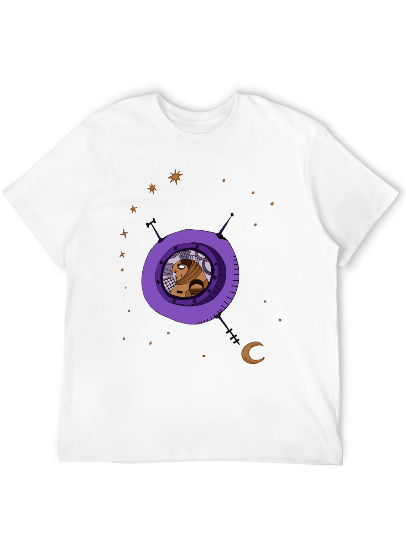 Astronaut in Space Graphic Print Black T-Shirt