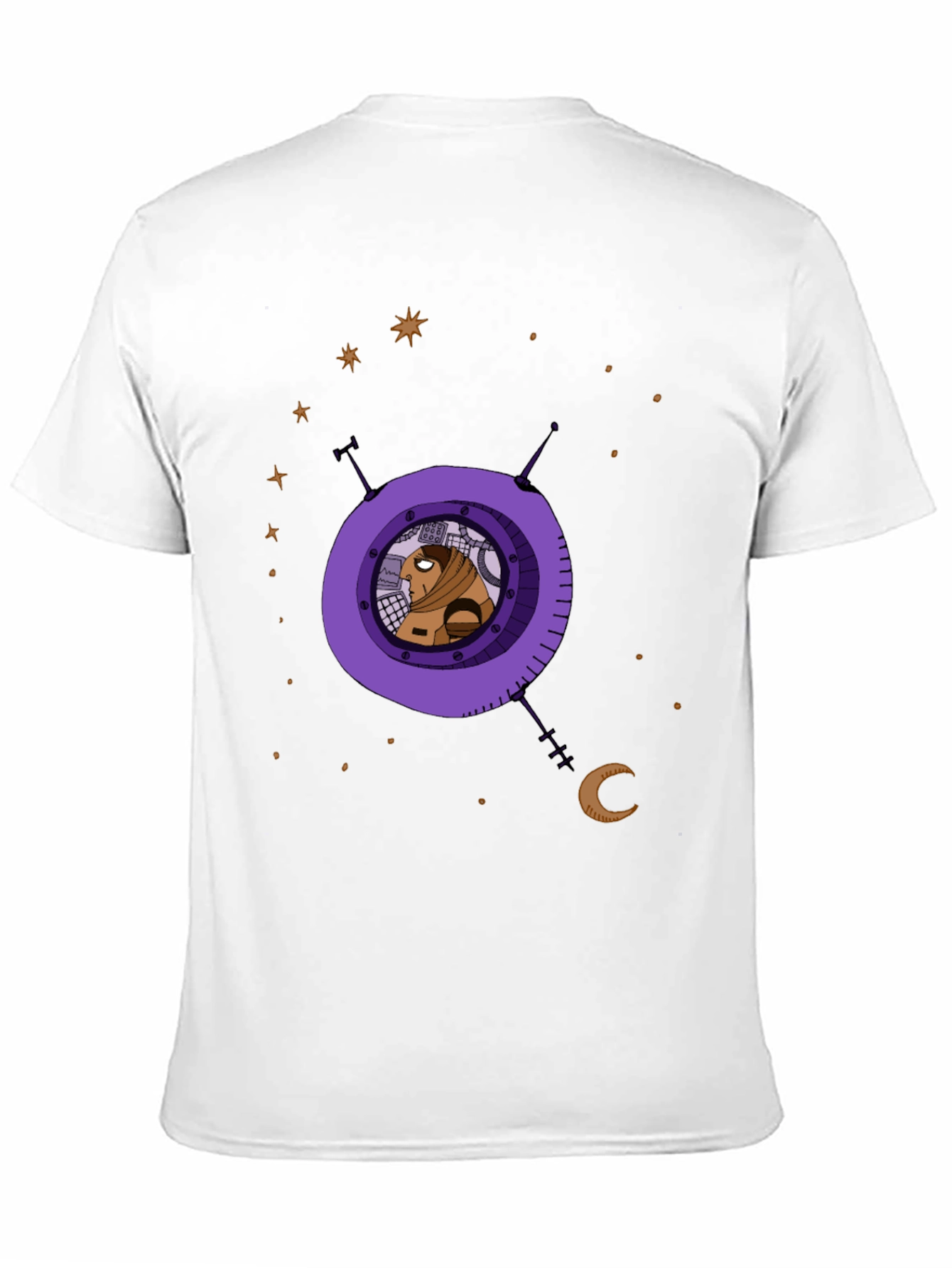 Astronaut in Space Graphic Print Black T-Shirt