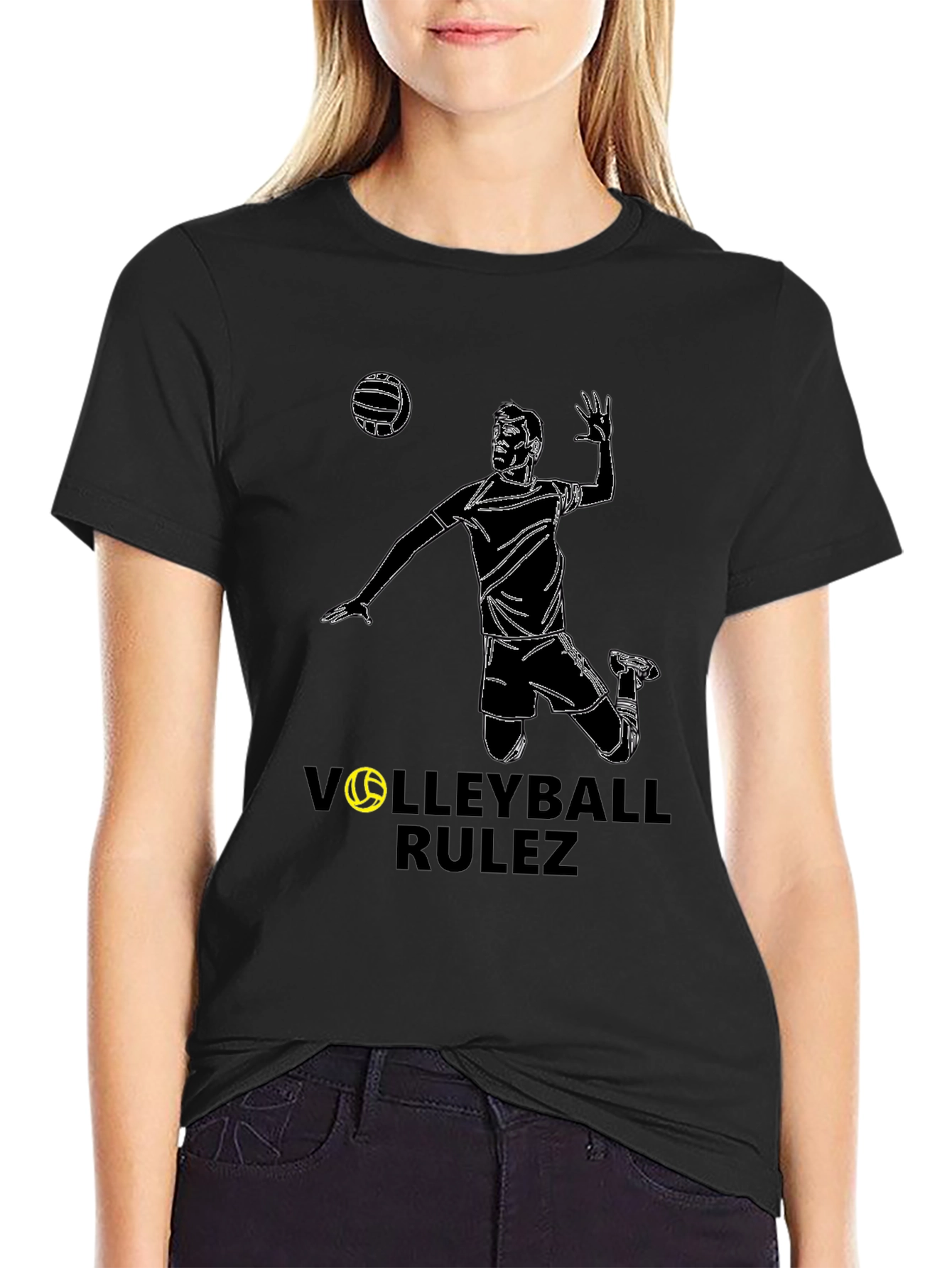 Volleyball Rulez Black T-Shirt - Stylish Sportswear