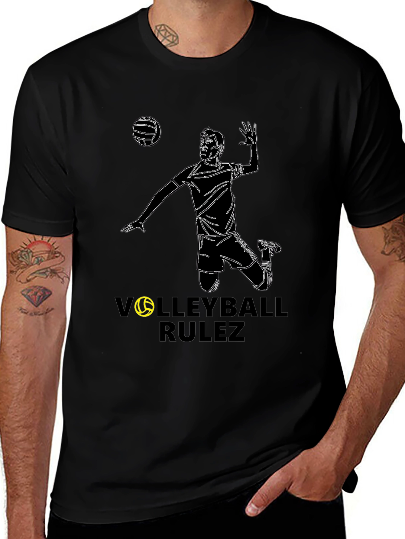 Volleyball Rulez Black T-Shirt - Stylish Sportswear