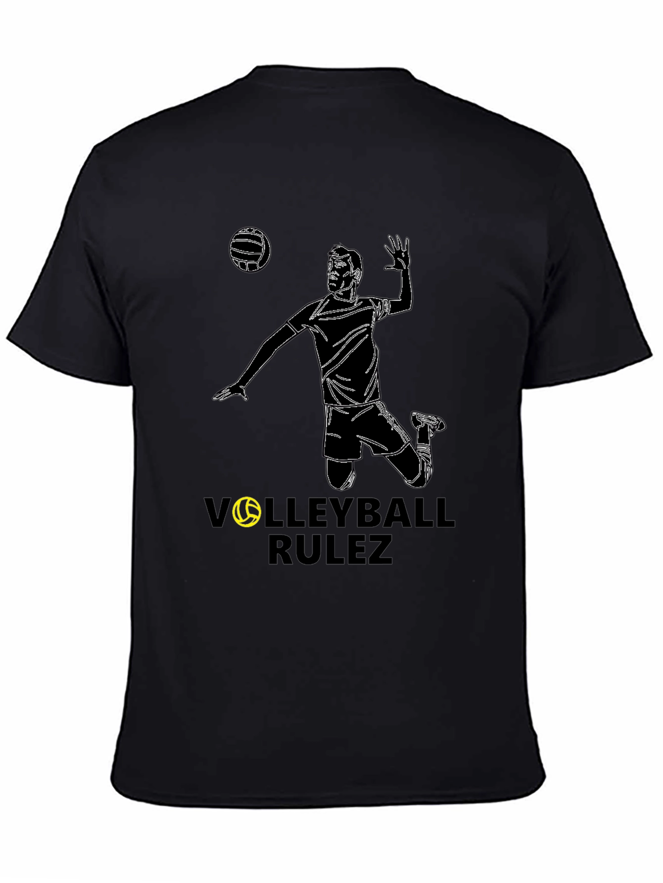 Volleyball Rulez Black T-Shirt - Stylish Sportswear