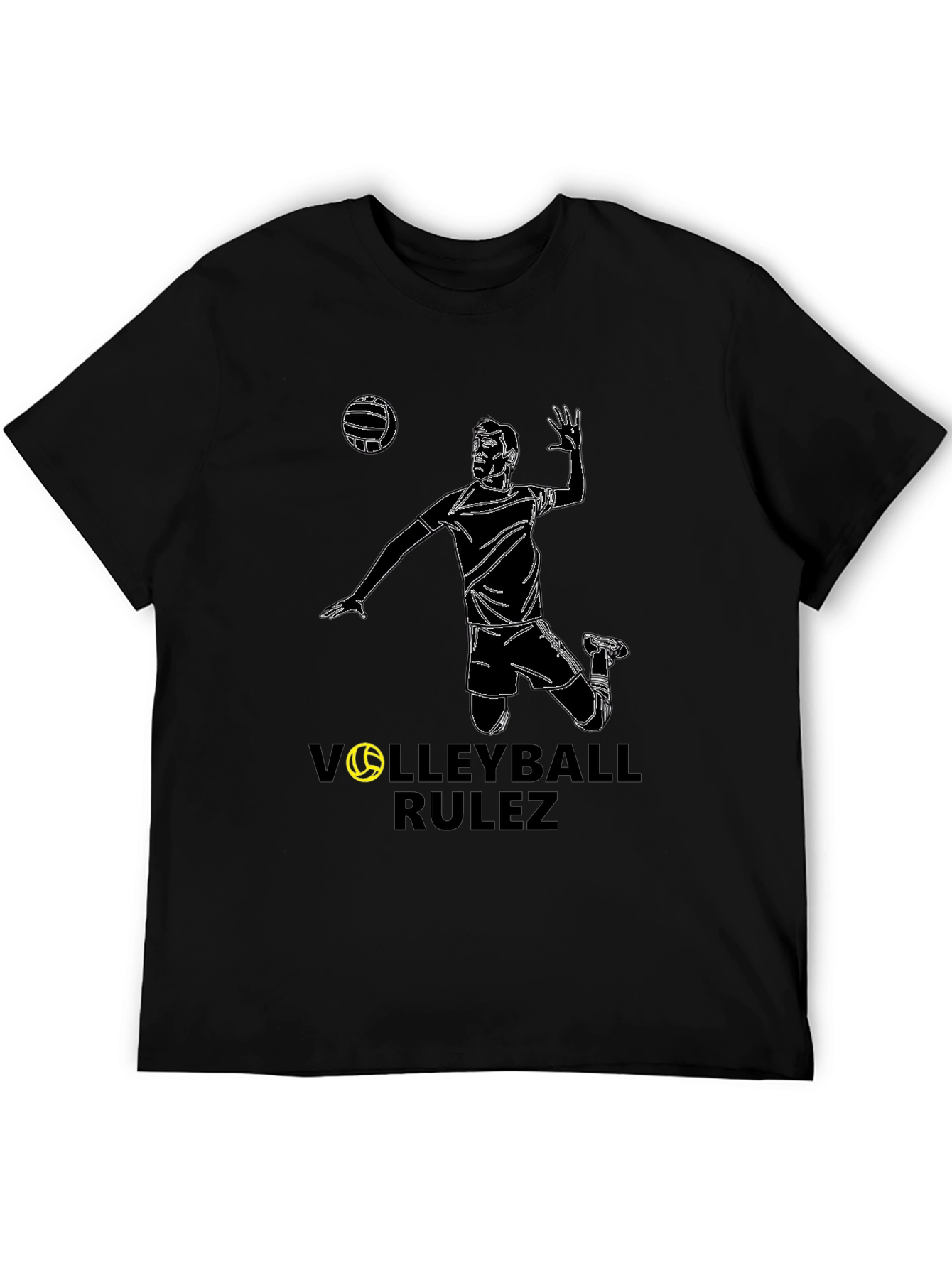 Volleyball Rulez Black T-Shirt - Stylish Sportswear