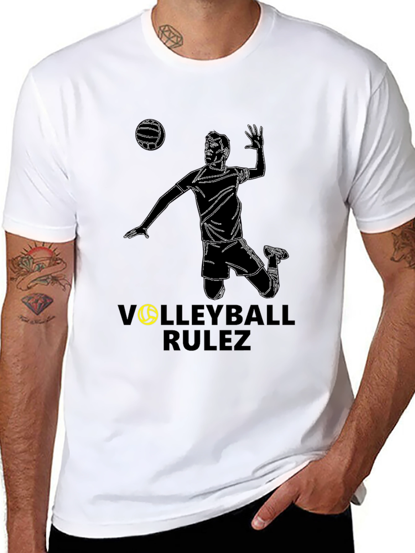 Volleyball Rulez Black T-Shirt - Stylish Sportswear