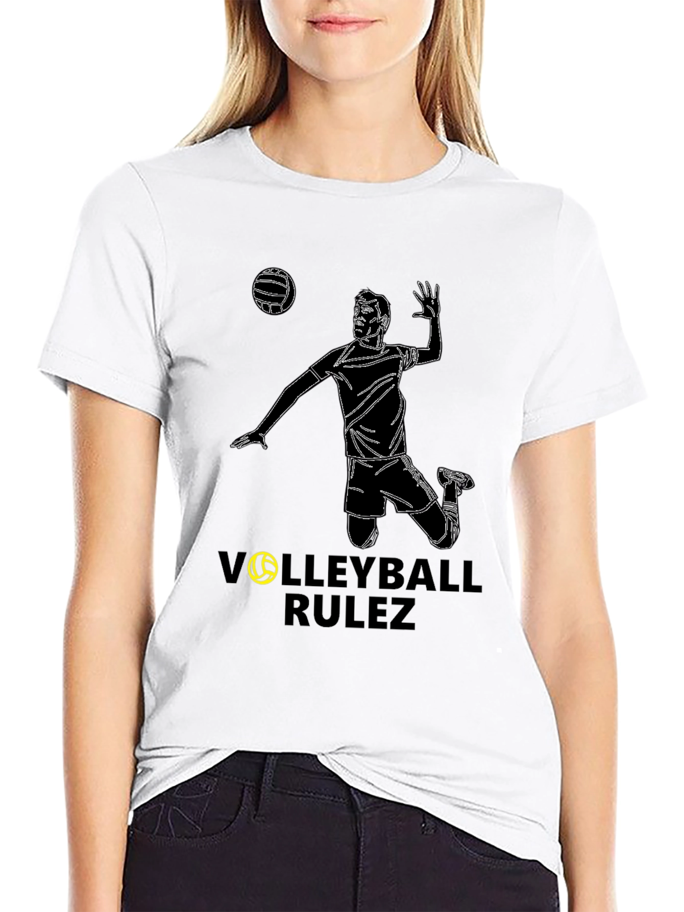 Volleyball Rulez Black T-Shirt - Stylish Sportswear