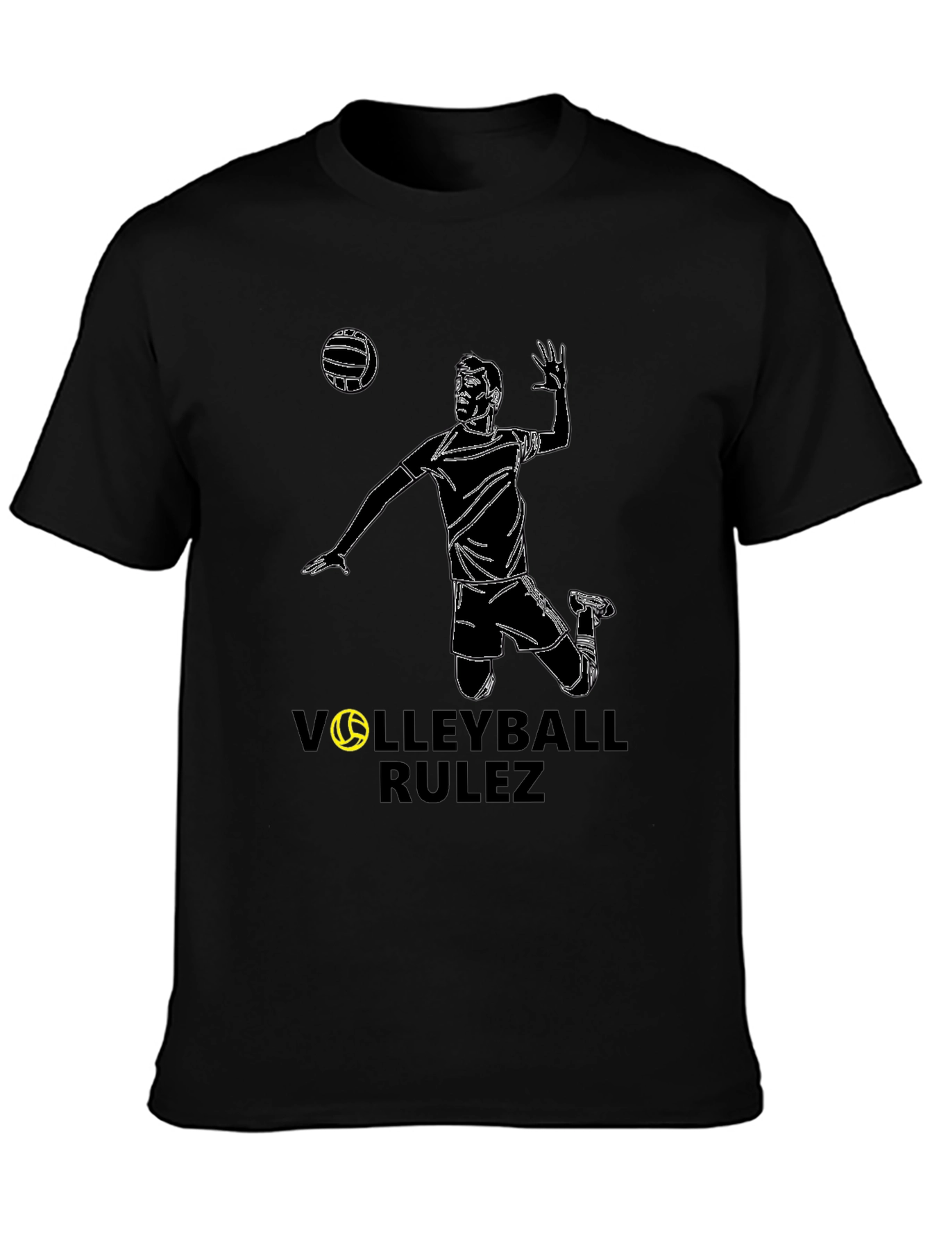 Volleyball Rulez Black T-Shirt - Stylish Sportswear