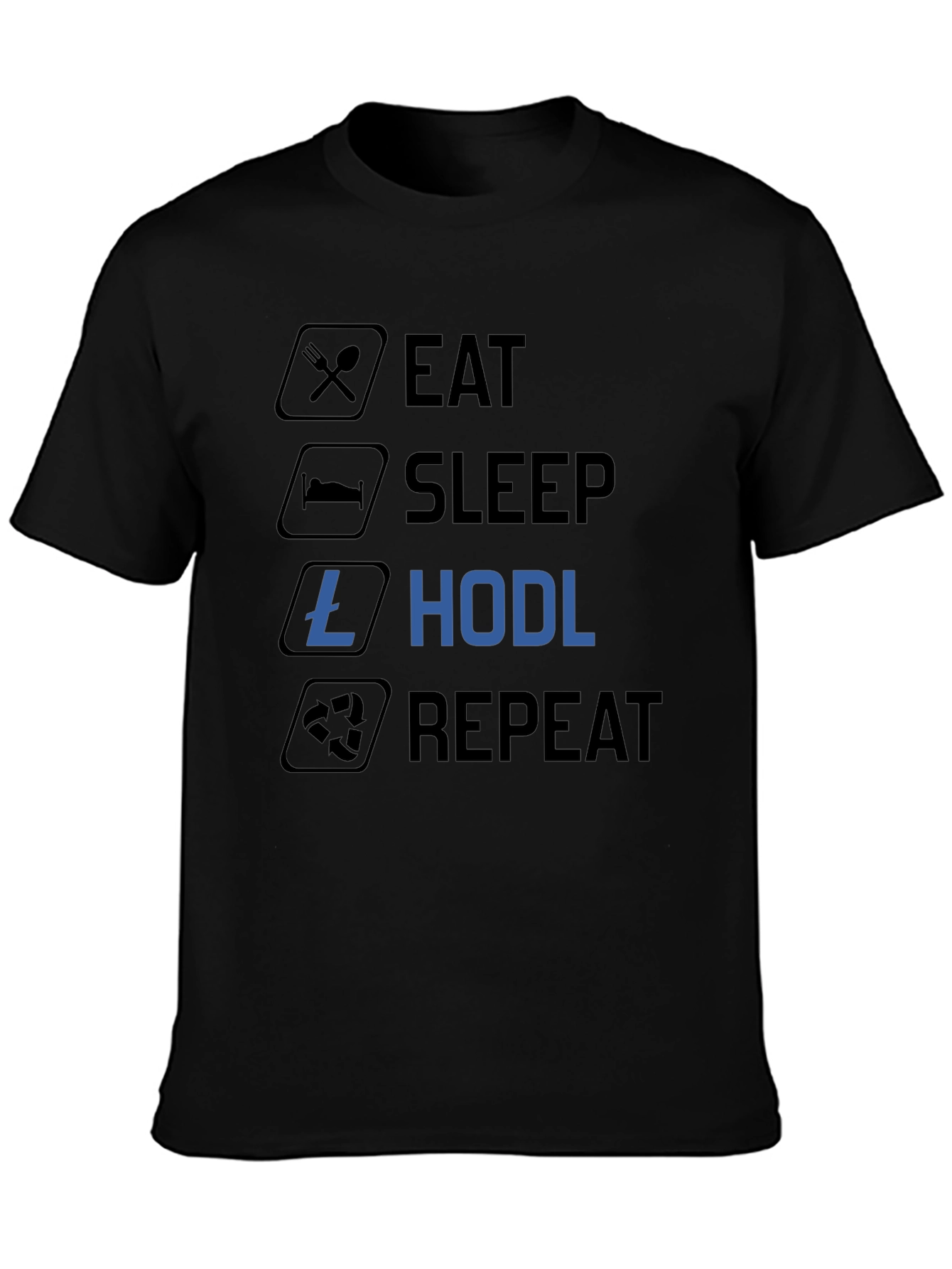 Eat Sleep HODL Repeat Black T-Shirt