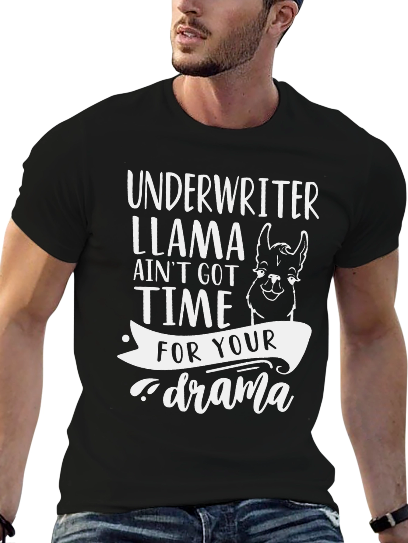 Underwriter Llama Drama Funny Graphic Tee