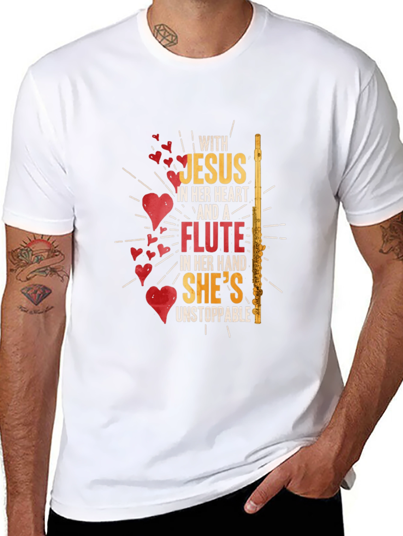 Jesus & Flute T-Shirt - Unstoppable Womens Tee