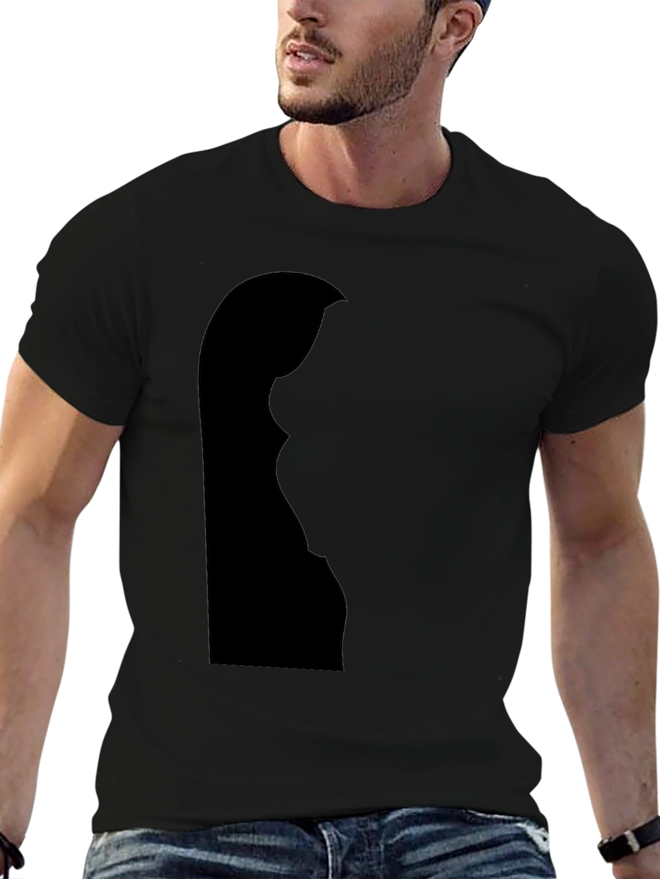 Silhouette Graphic Tee - Soft Black Cotton Blend