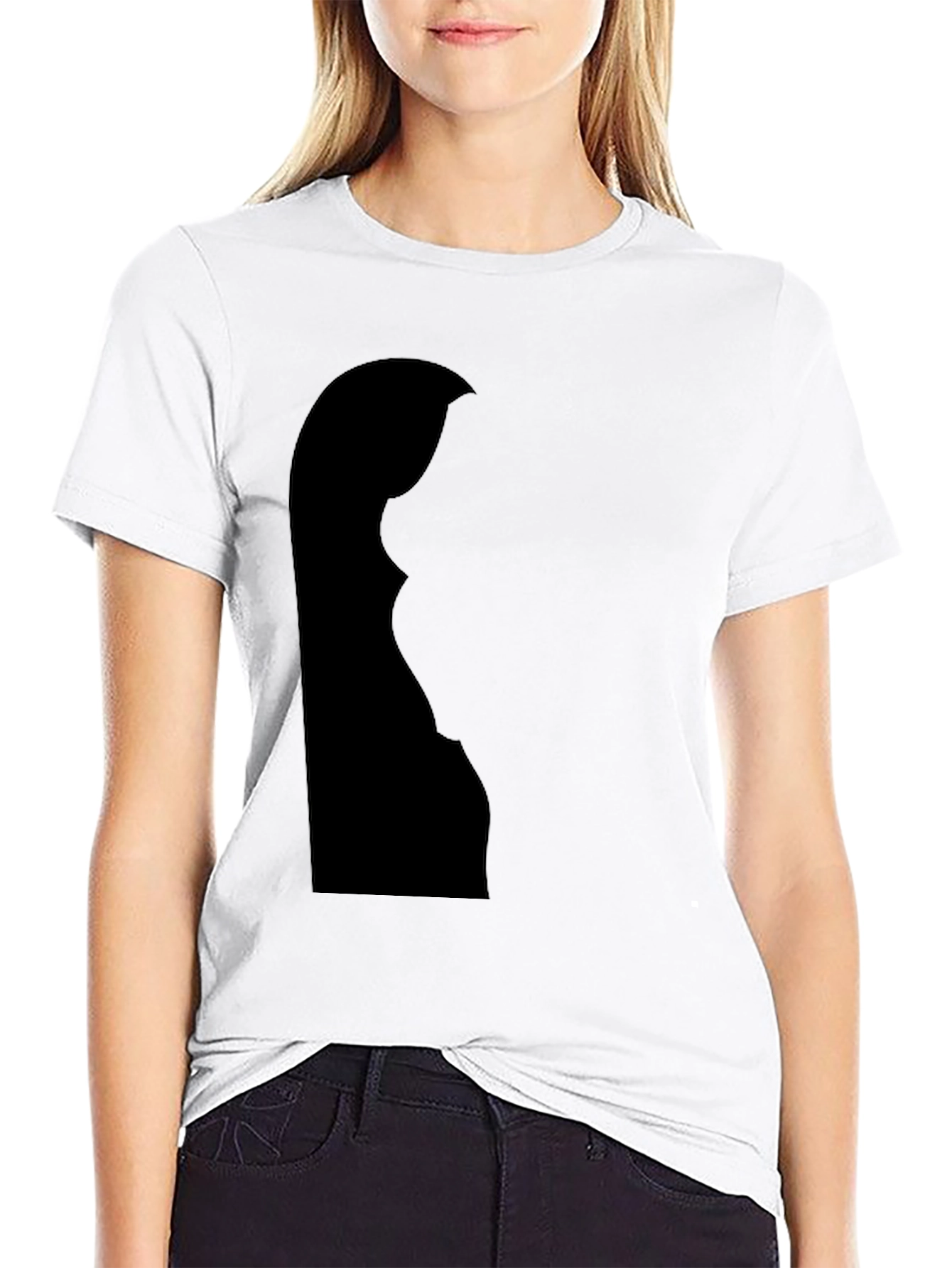 Silhouette Graphic Tee - Soft Black Cotton Blend