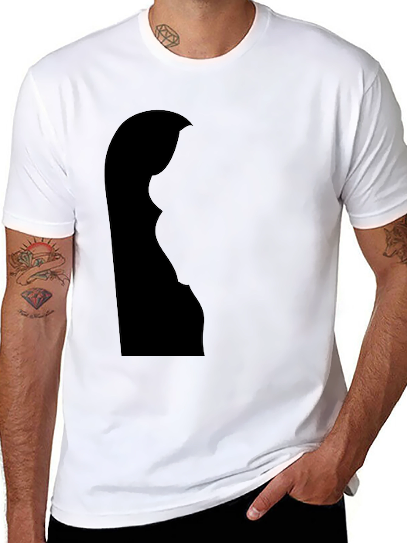 Silhouette Graphic Tee - Soft Black Cotton Blend