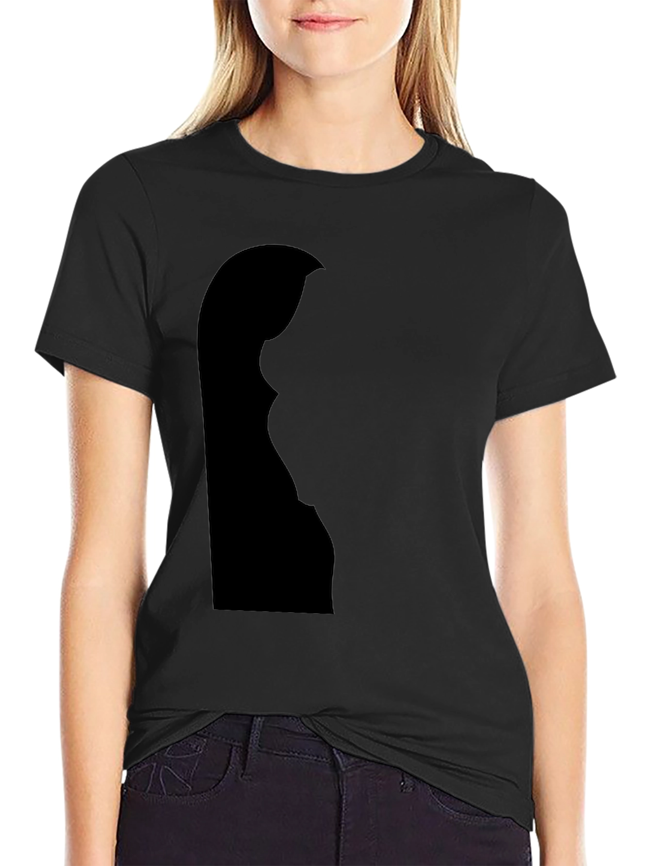 Silhouette Graphic Tee - Soft Black Cotton Blend