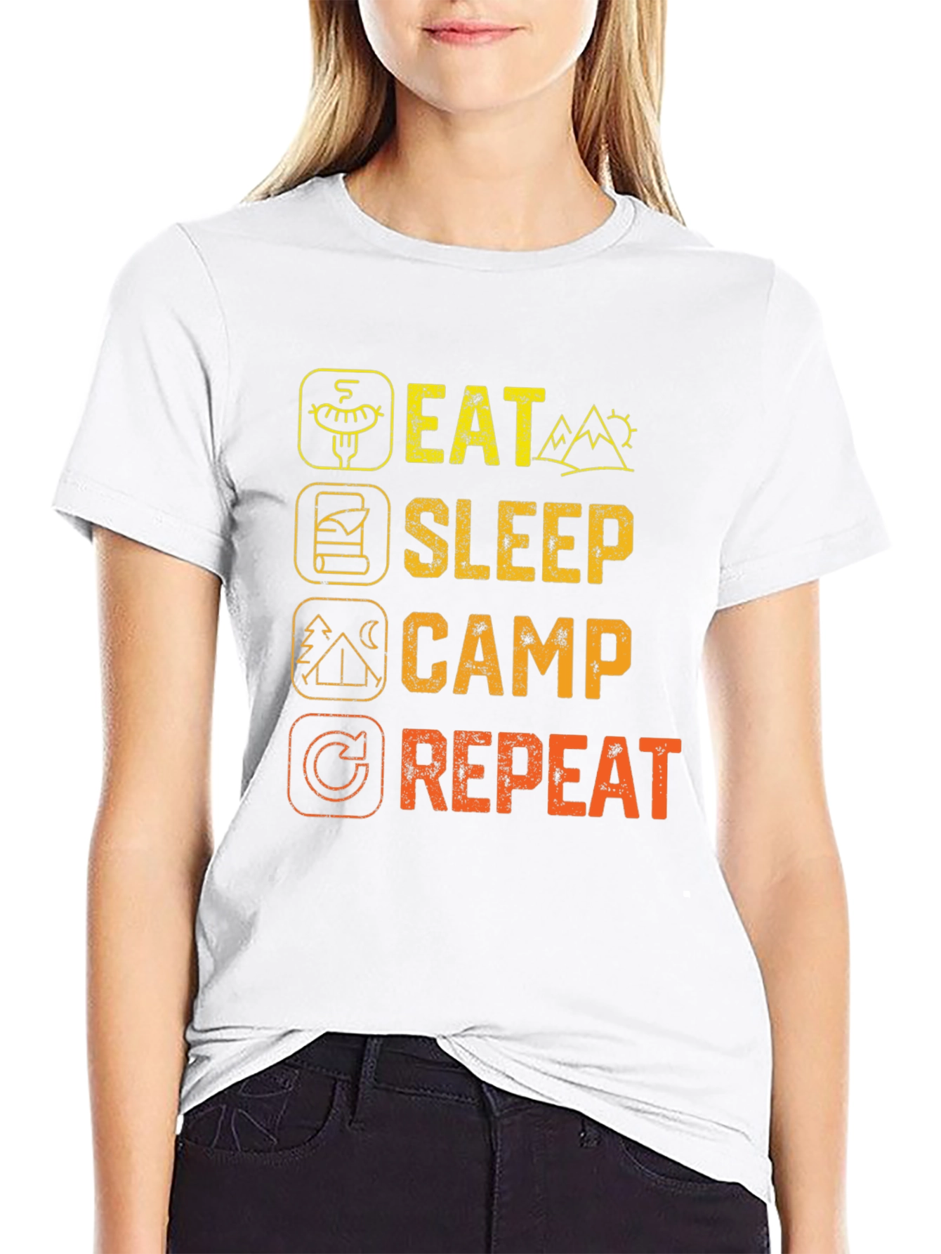 Eat Sleep Camp Repeat Graphic Tee