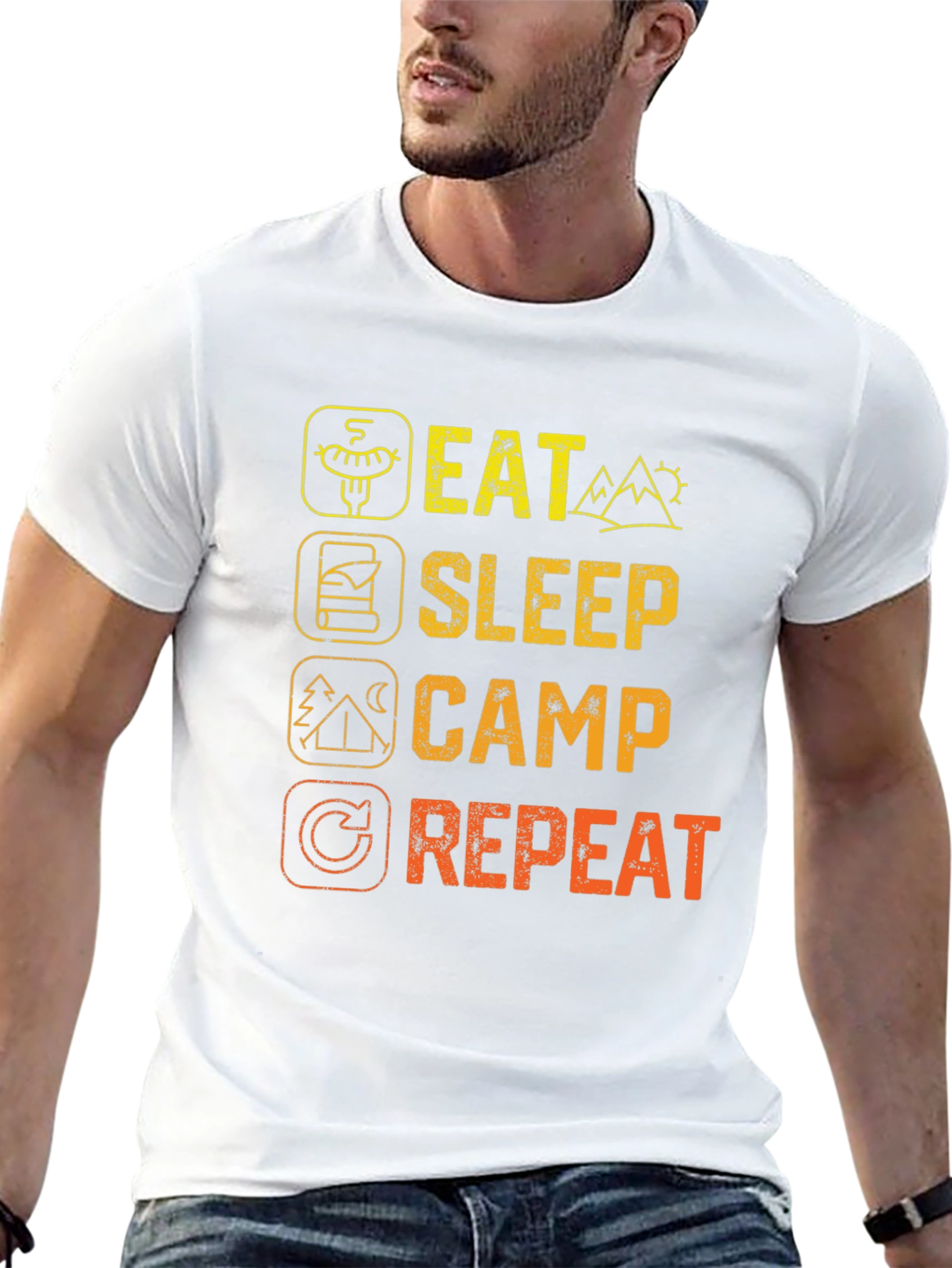 Eat Sleep Camp Repeat Graphic Tee
