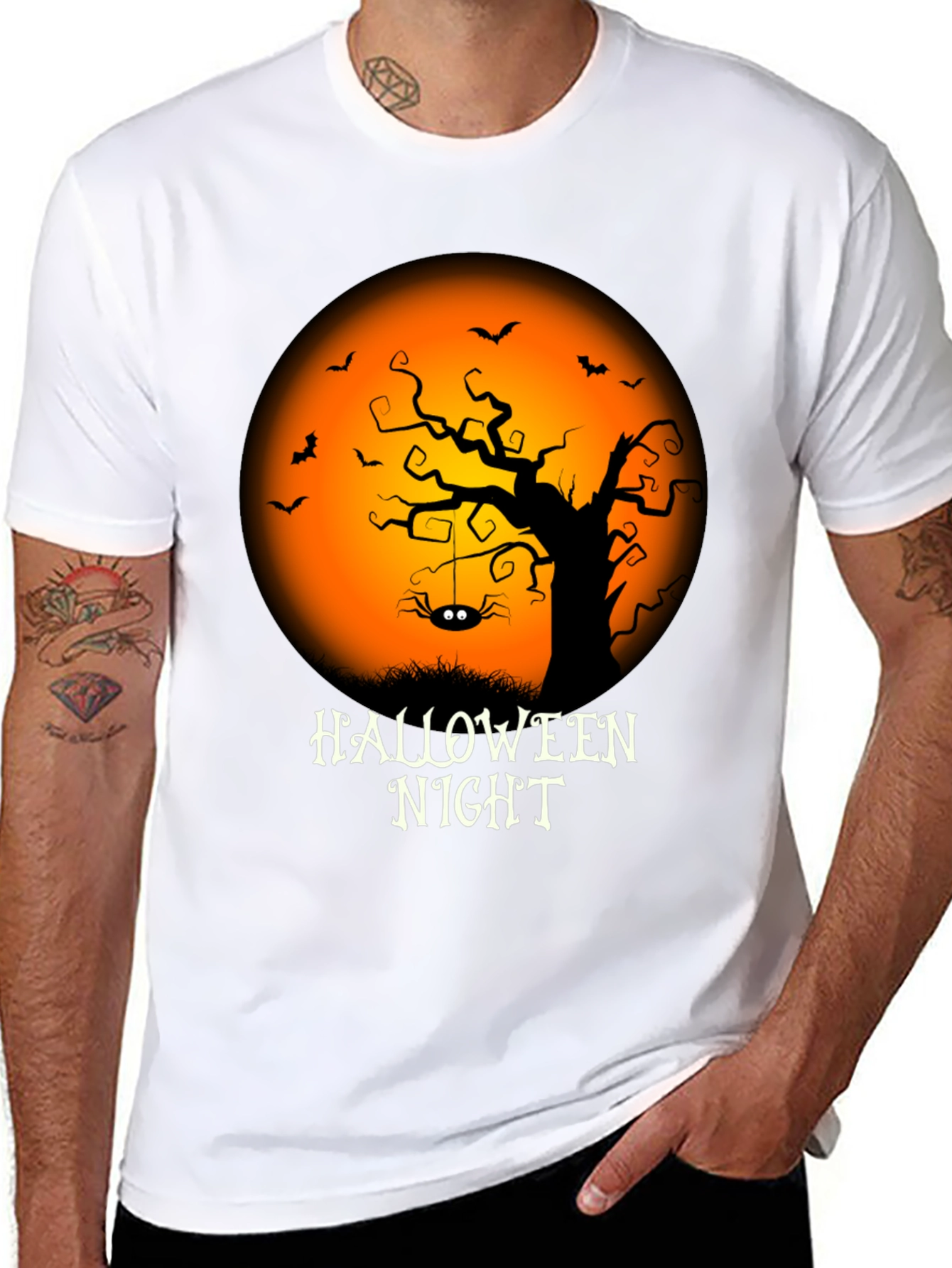 Halloween Night Graphic Tee - Spooky Season Apparel