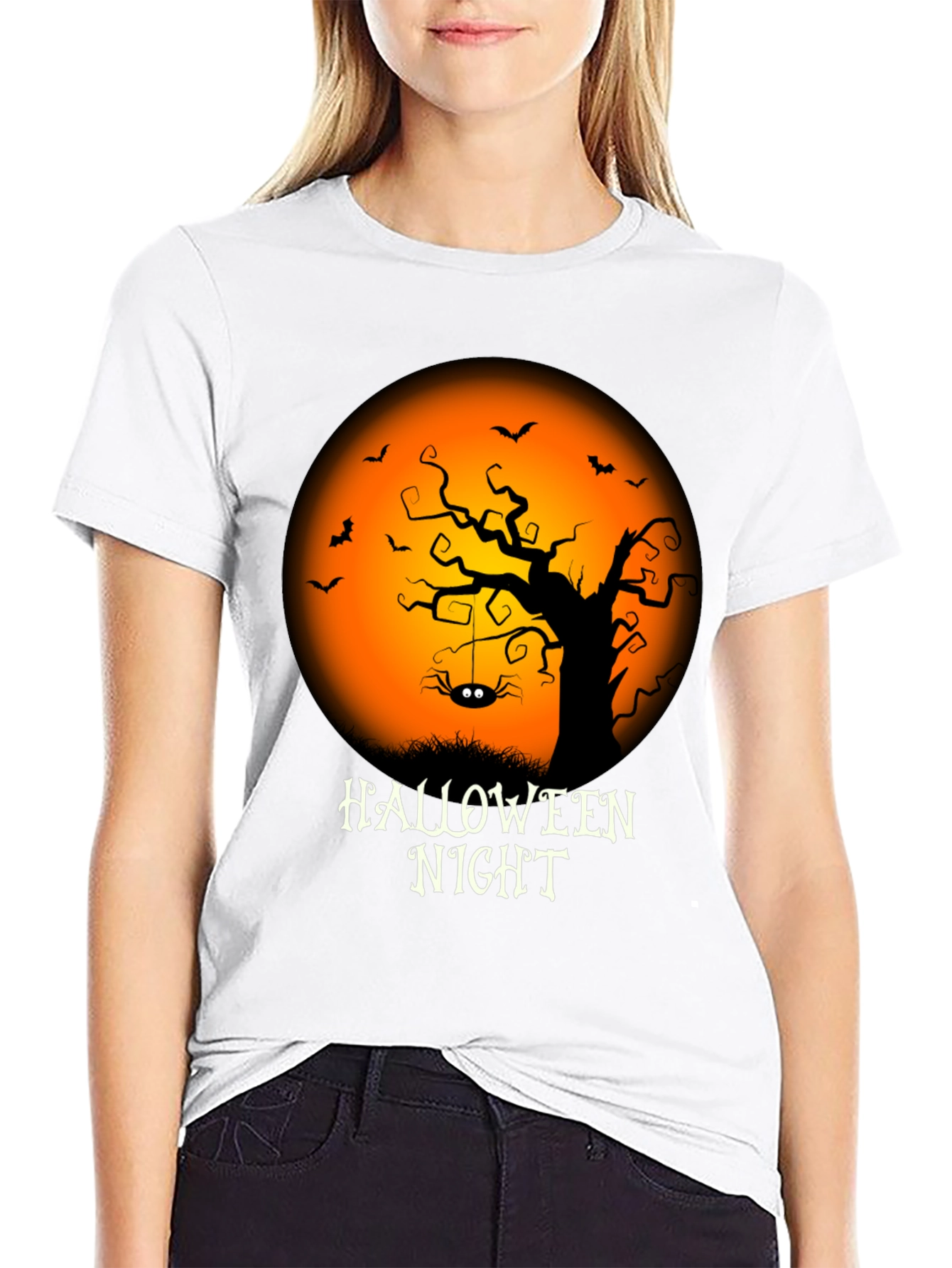 Halloween Night Graphic Tee - Spooky Season Apparel