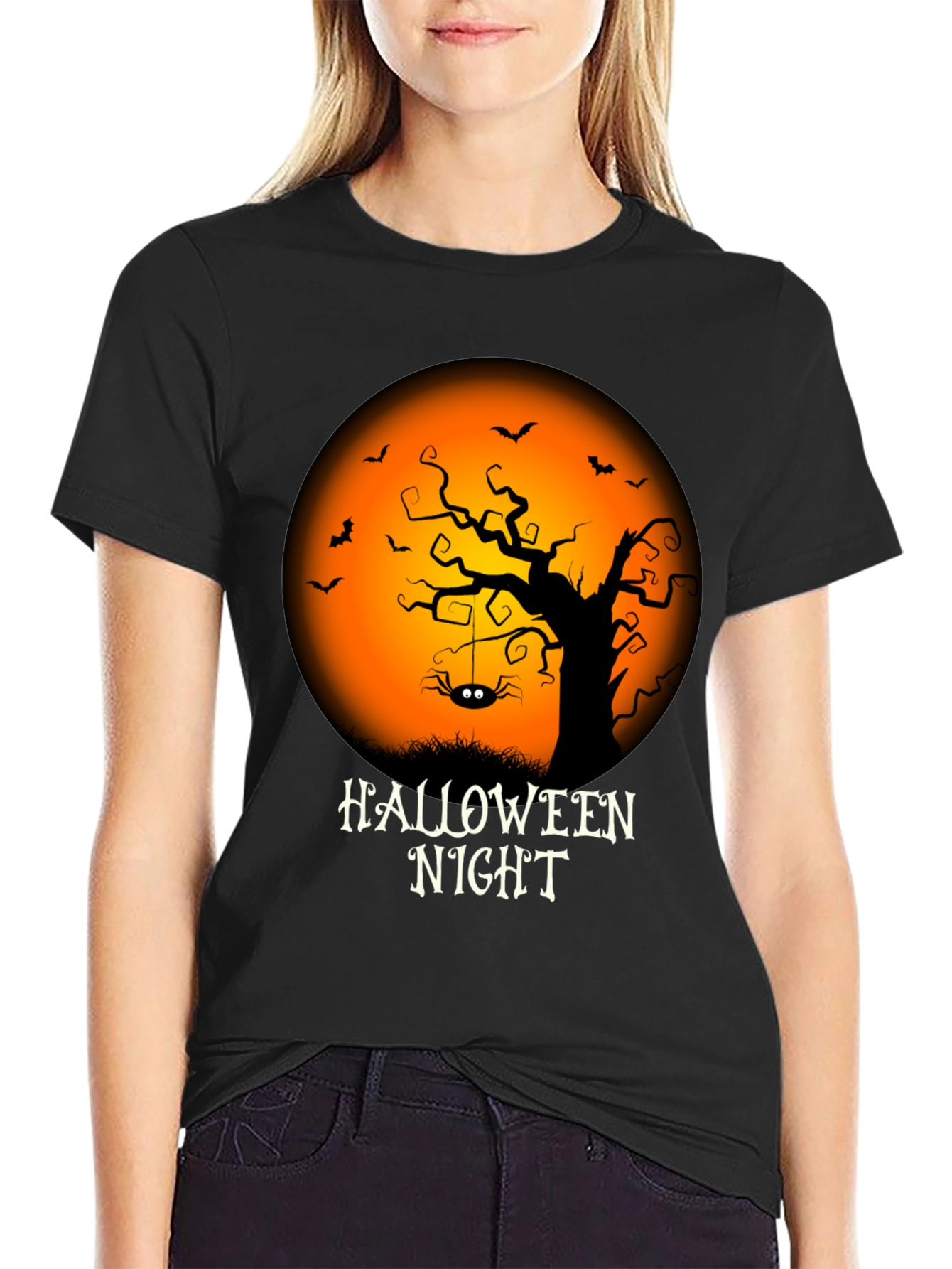 Halloween Night Graphic Tee - Spooky Season Apparel