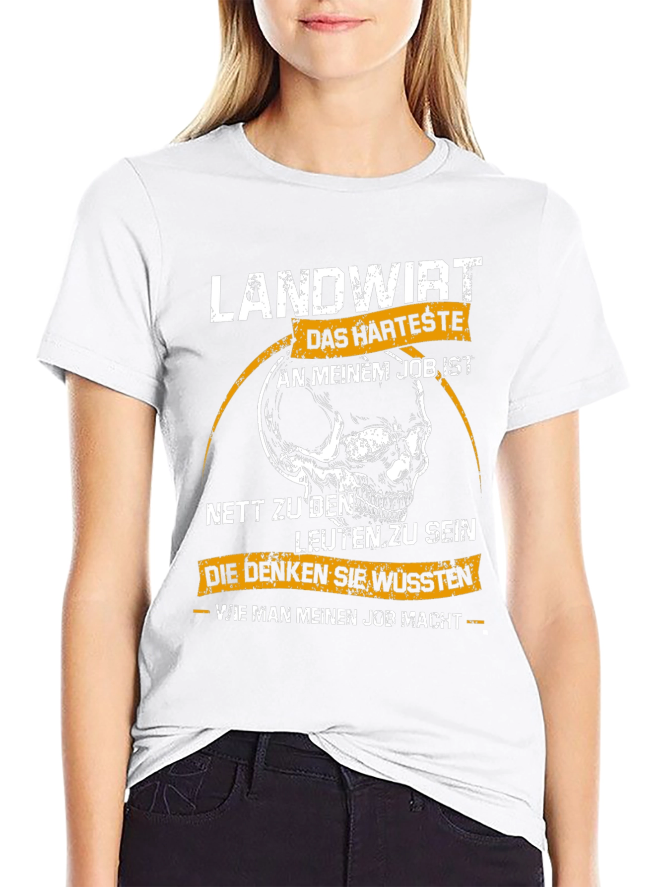 Landwirt T-Shirt: Hardest Job Skull Graphic Tee