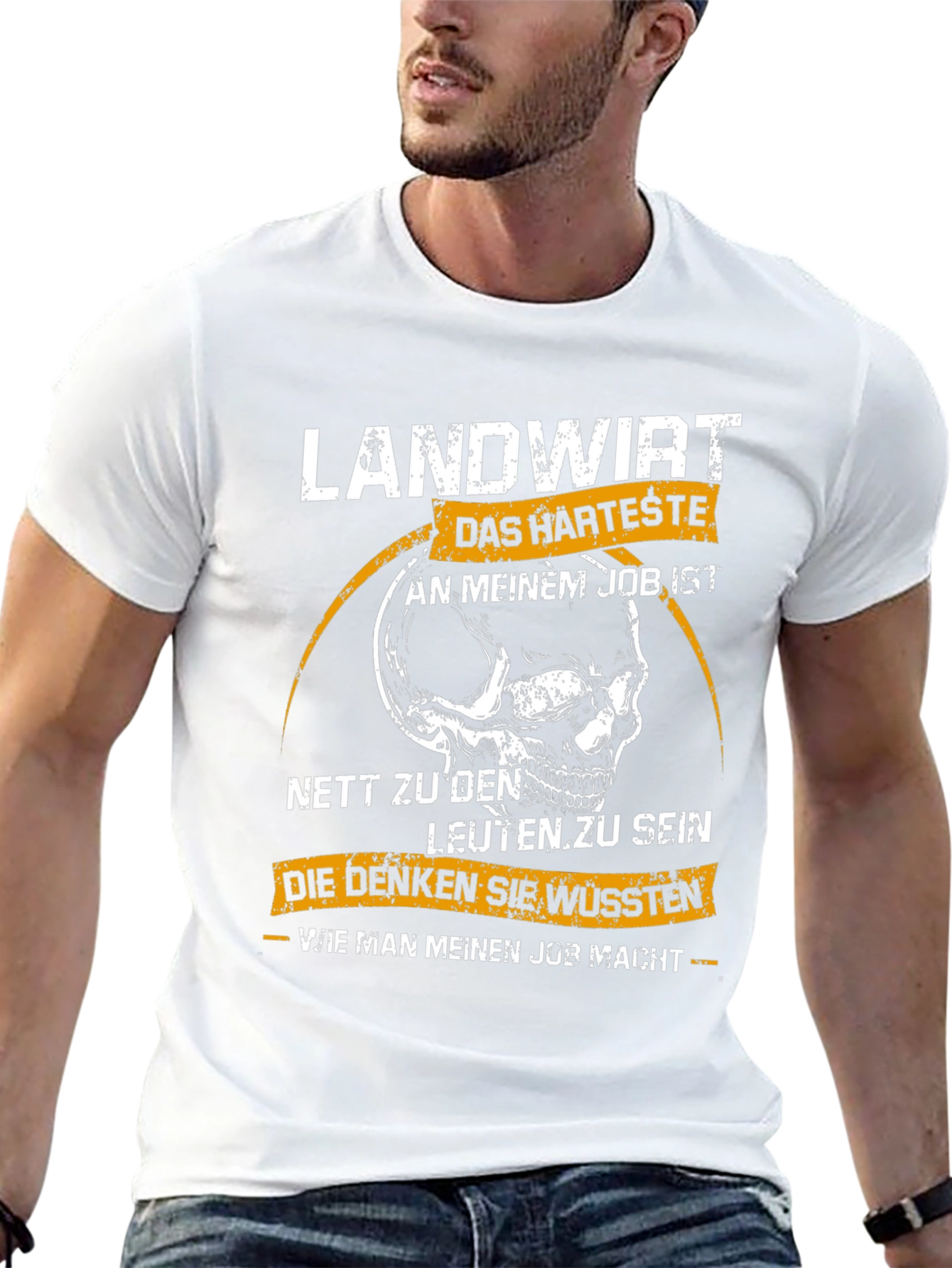 Landwirt T-Shirt: Hardest Job Skull Graphic Tee