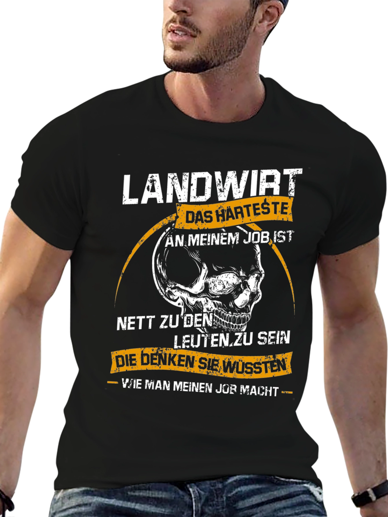 Landwirt T-Shirt: Hardest Job Skull Graphic Tee