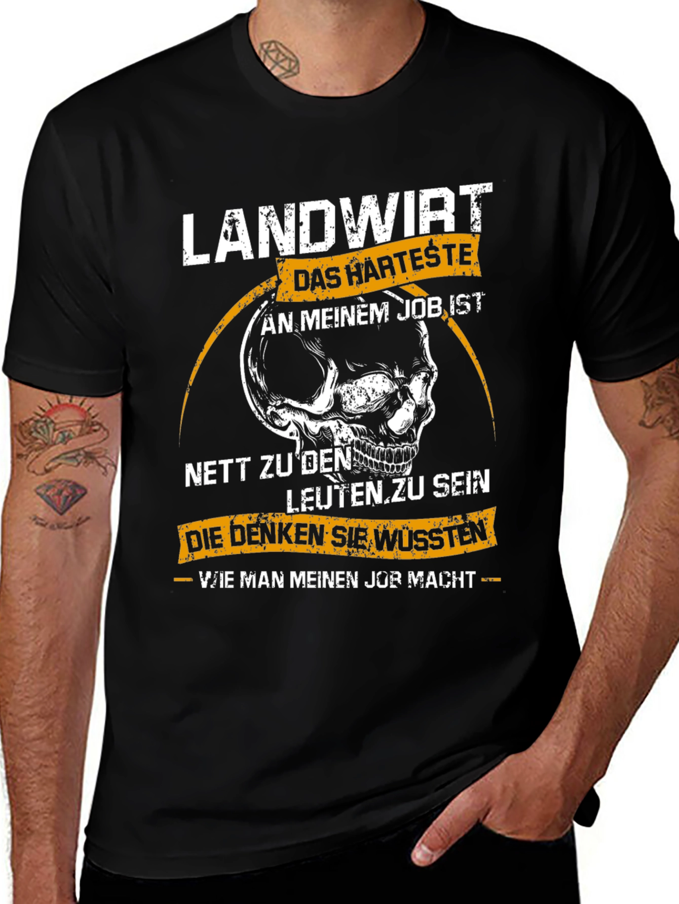 Landwirt T-Shirt: Hardest Job Skull Graphic Tee
