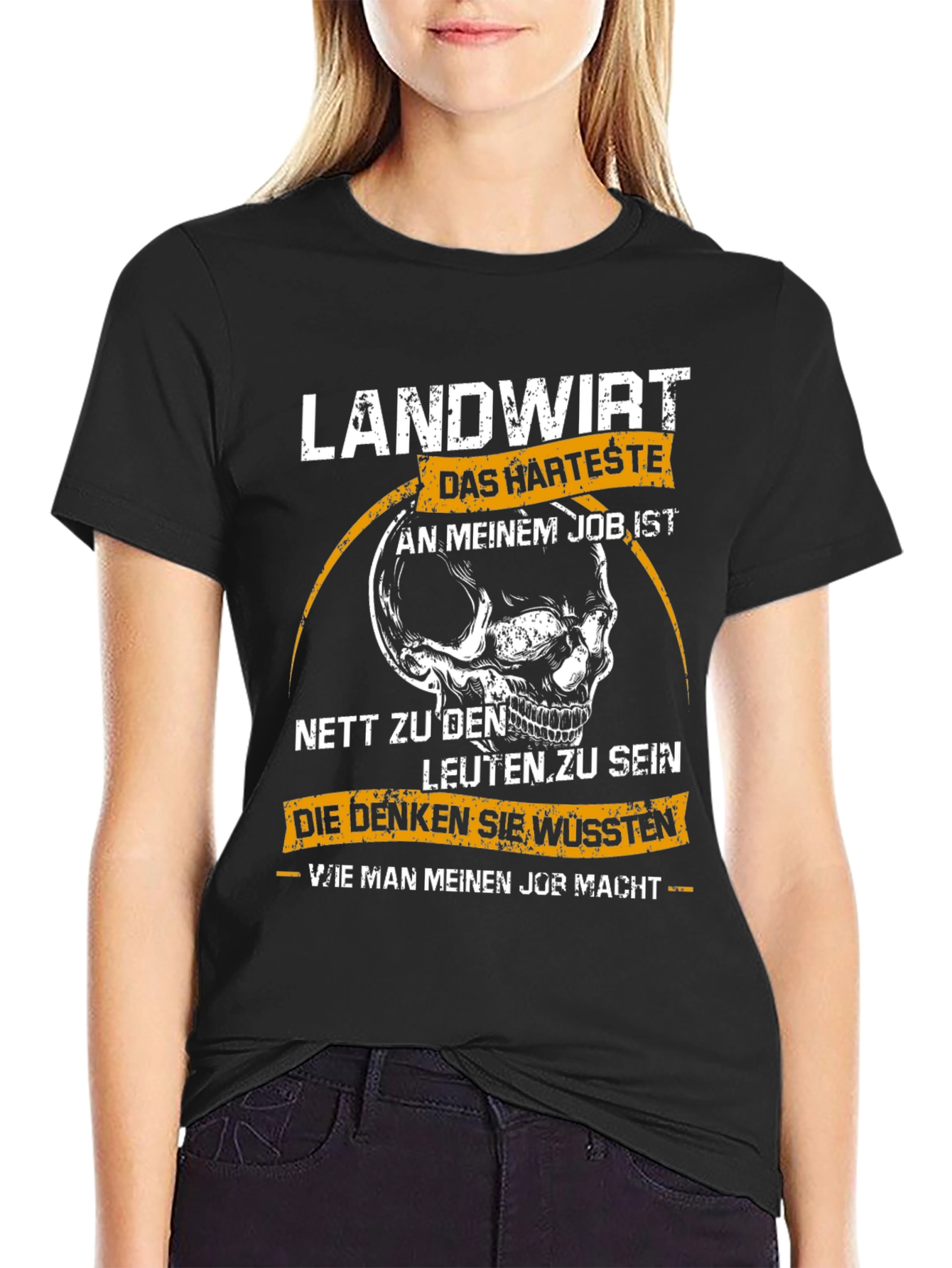 Landwirt T-Shirt: Hardest Job Skull Graphic Tee