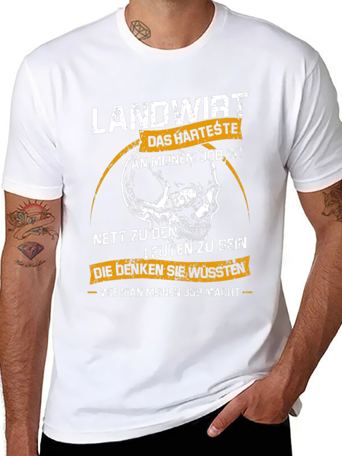Landwirt T-Shirt: Hardest Job Skull Graphic Tee