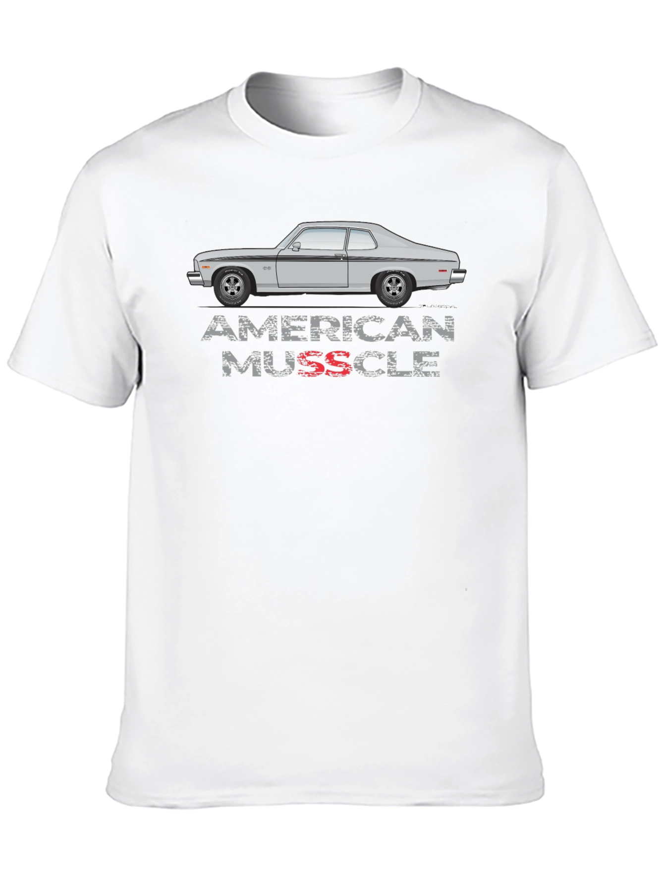 American Muscle Car Graphic Tee - Black Cotton