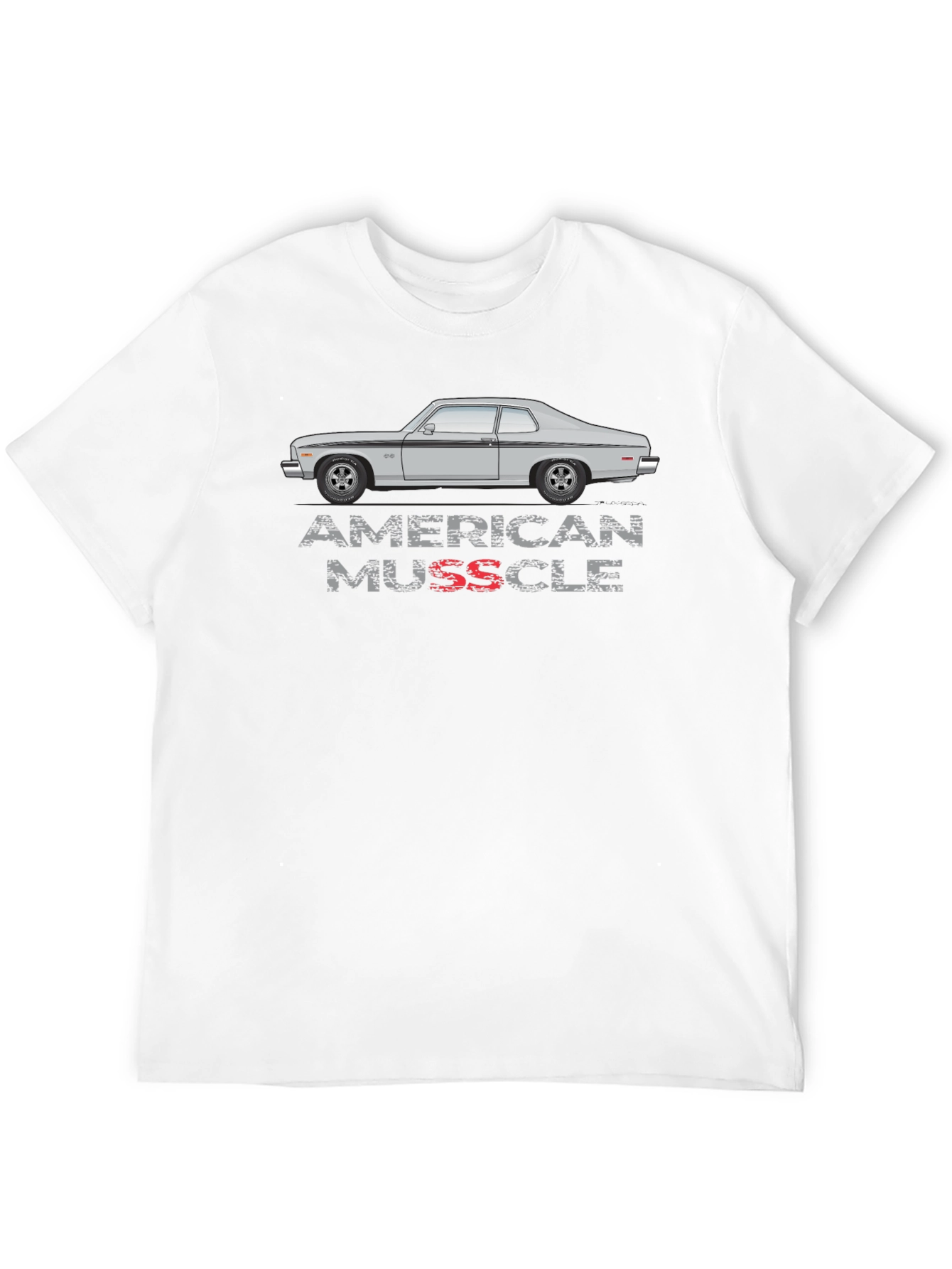 American Muscle Car Graphic Tee - Black Cotton