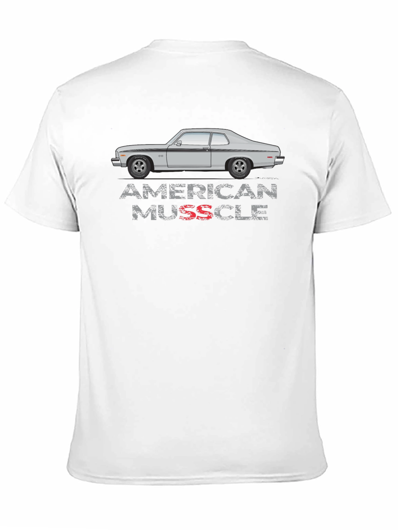 American Muscle Car Graphic Tee - Black Cotton