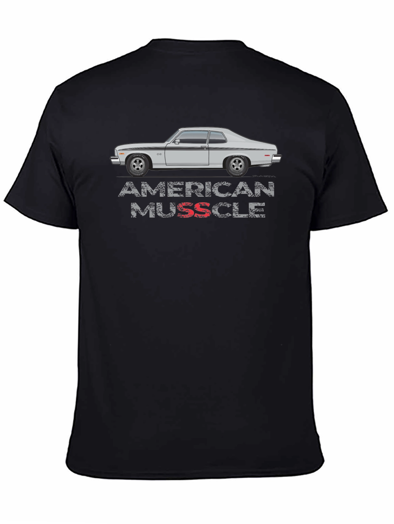 American Muscle Car Graphic Tee - Black Cotton