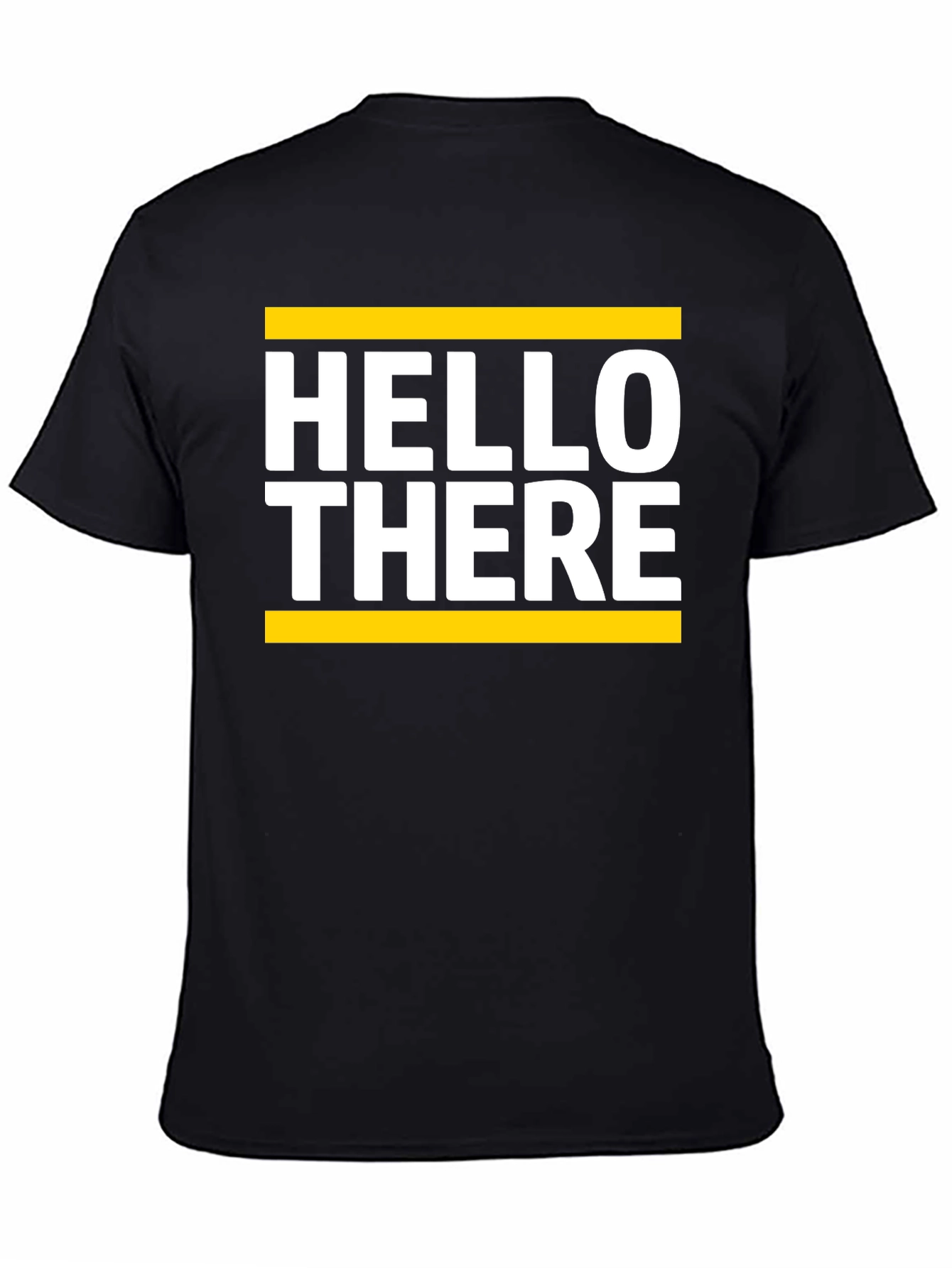 Hello There Graphic Tee - Soft Black Cotton T-Shirt