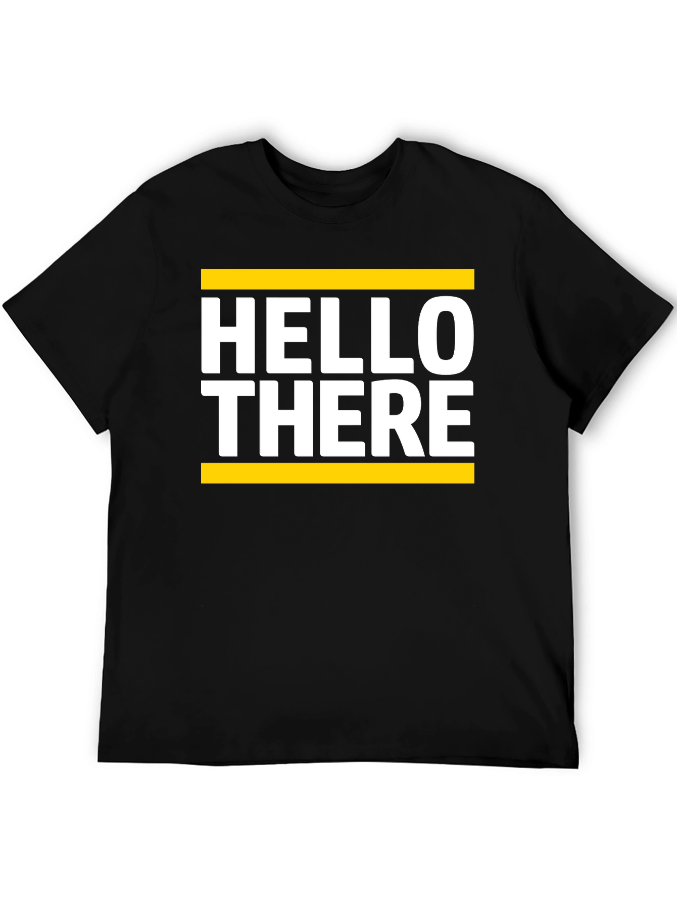 Hello There Graphic Tee - Soft Black Cotton T-Shirt