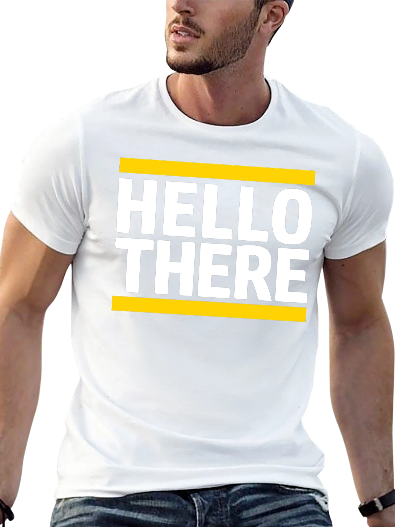 Hello There Graphic Tee - Soft Black Cotton T-Shirt