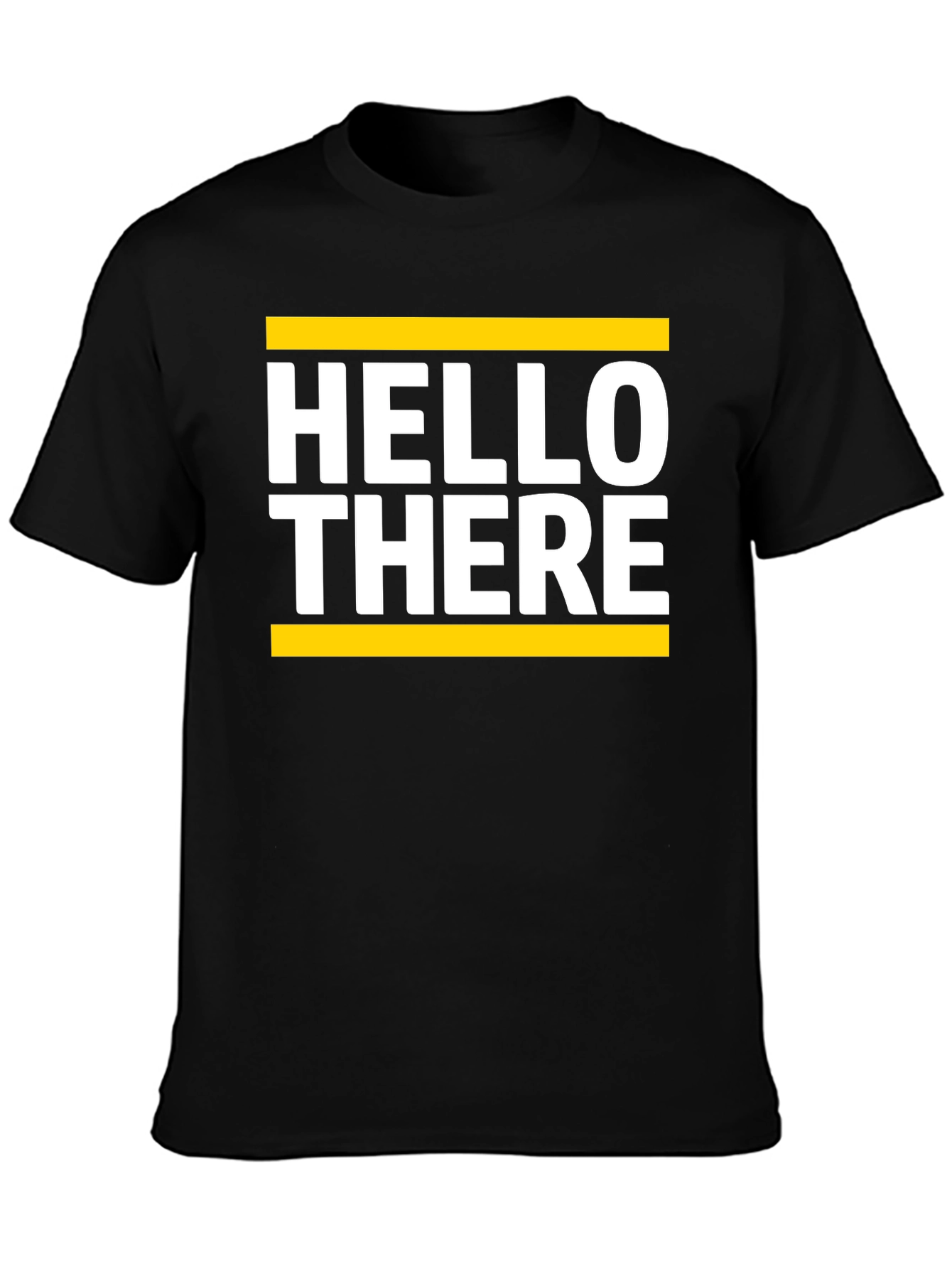 Hello There Graphic Tee - Soft Black Cotton T-Shirt