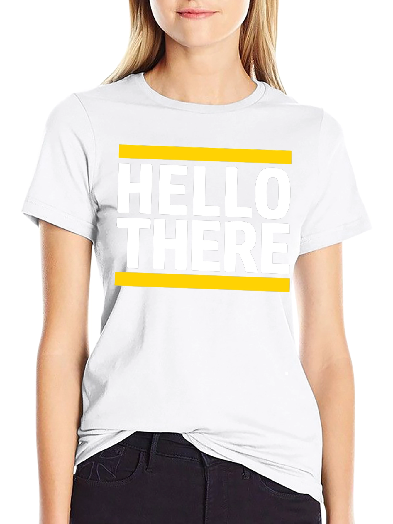 Hello There Graphic Tee - Soft Black Cotton T-Shirt