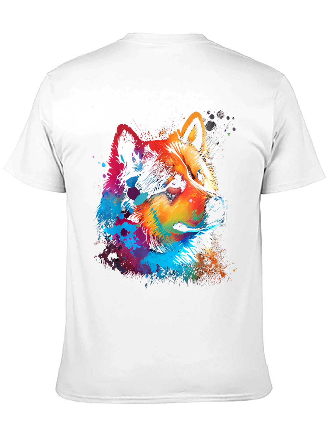 Vibrant Dog Graphic Black T-Shirt