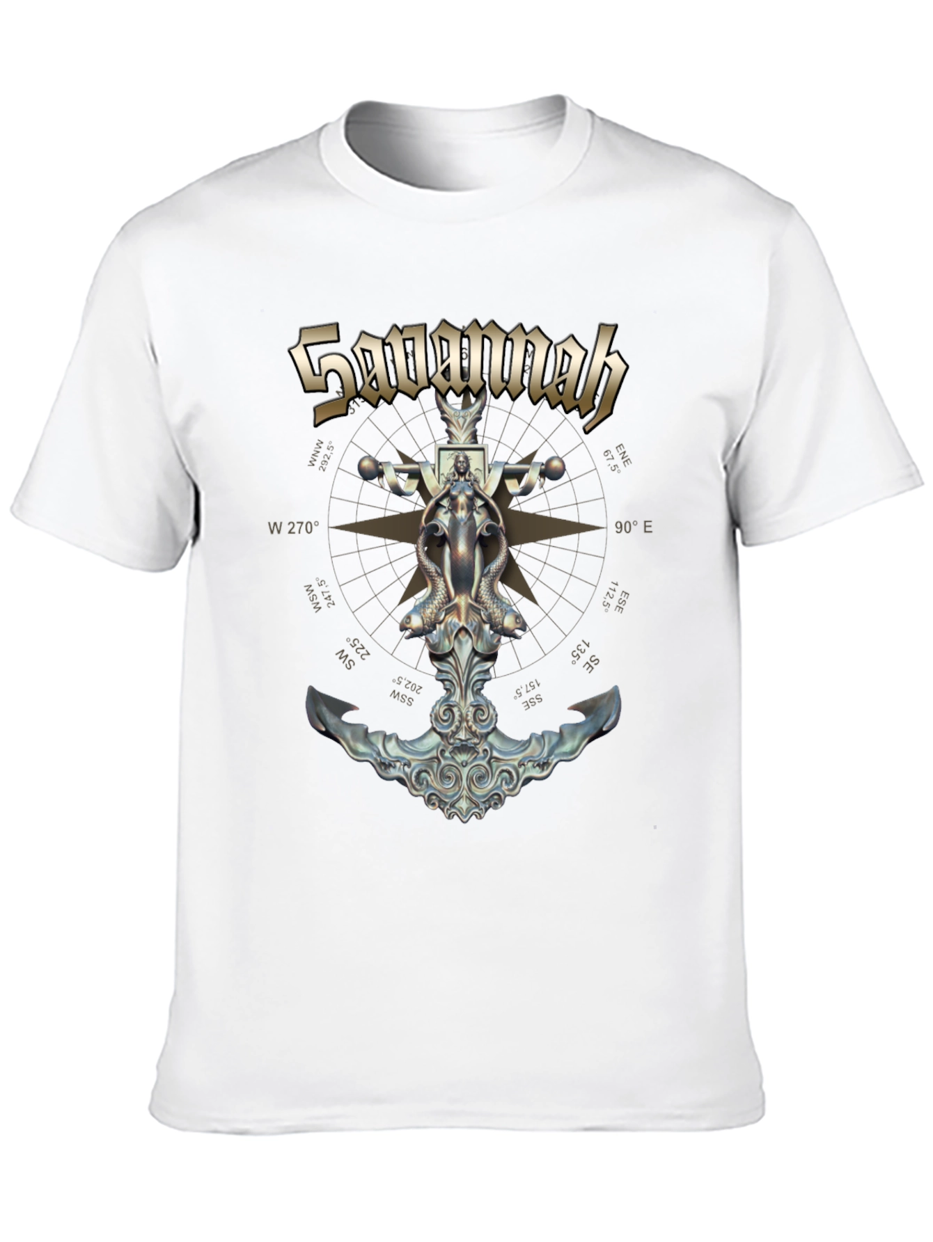 Savannah Compass Anchor Graphic Black T-Shirt
