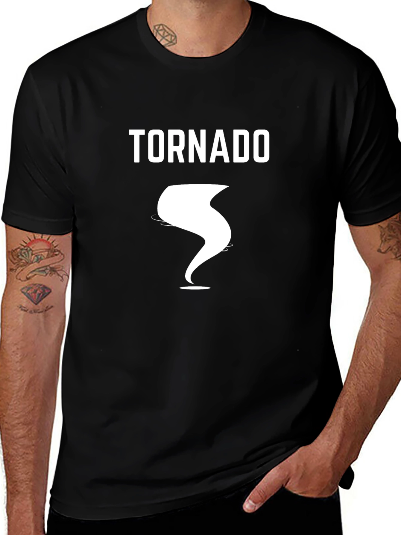 Tornado Graphic Tee - Black Cotton T-Shirt