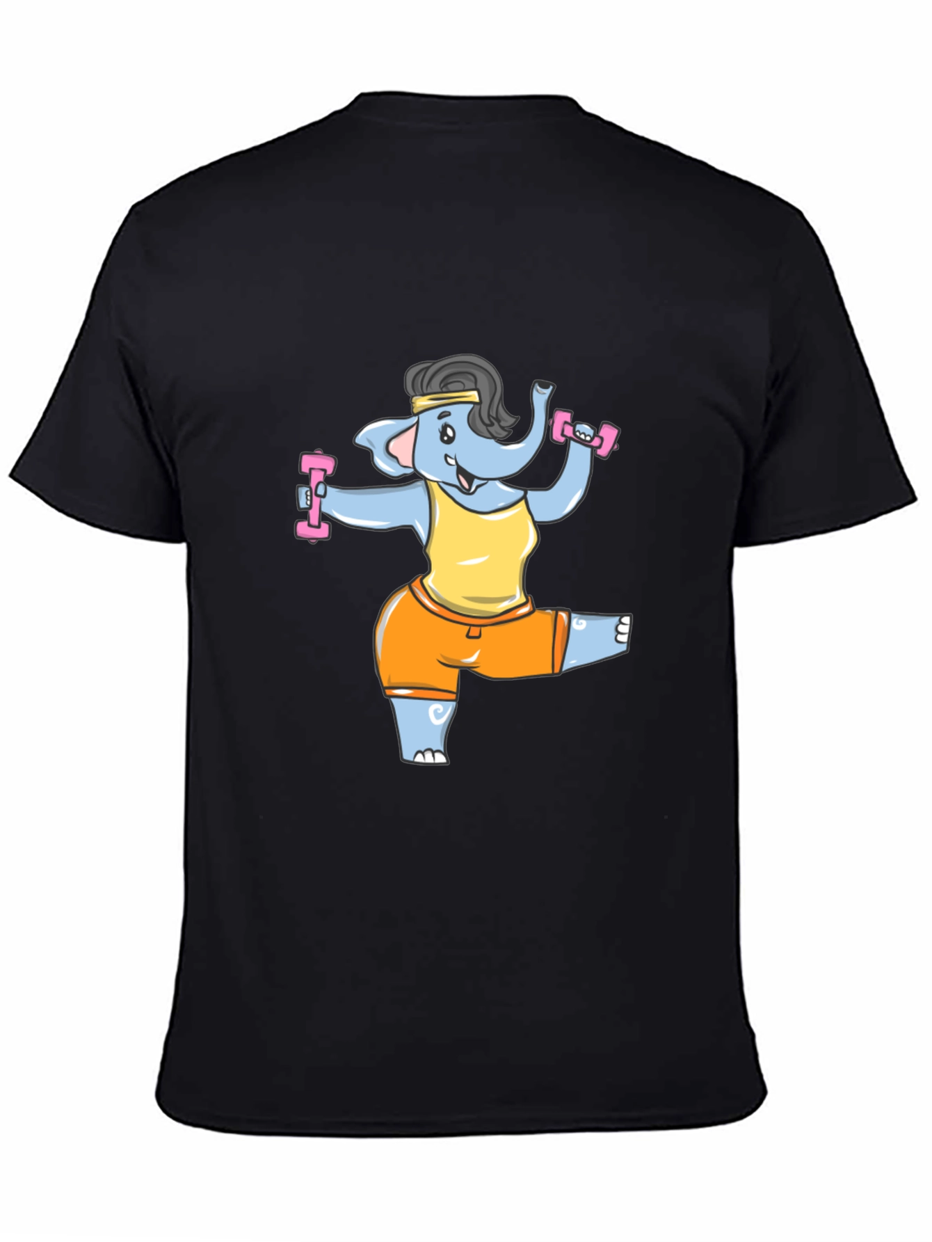Funny Elephant Gym T-Shirt - Black