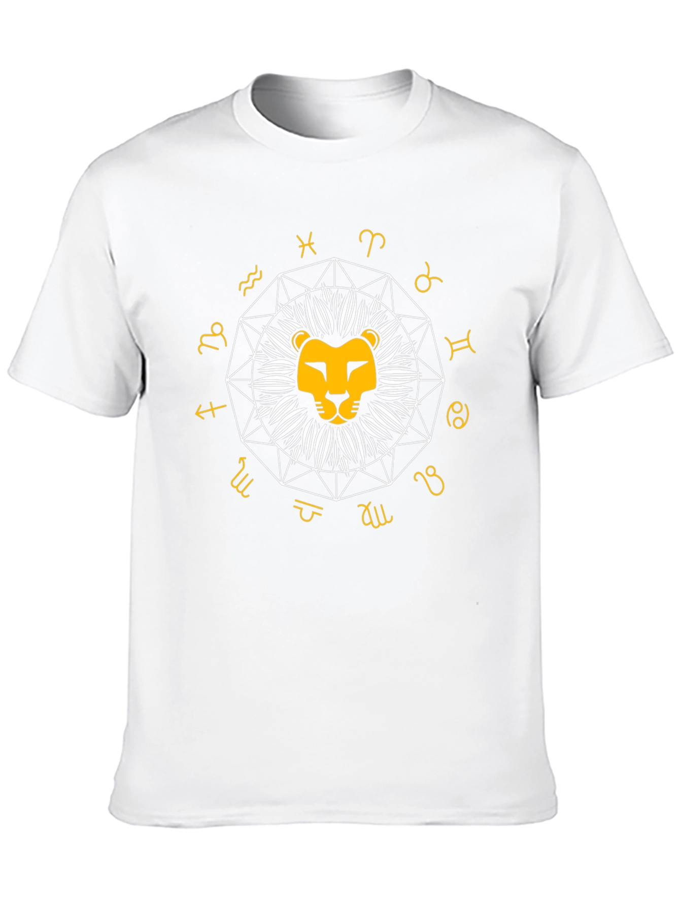 Zodiac Lion Graphic T-Shirt - Black