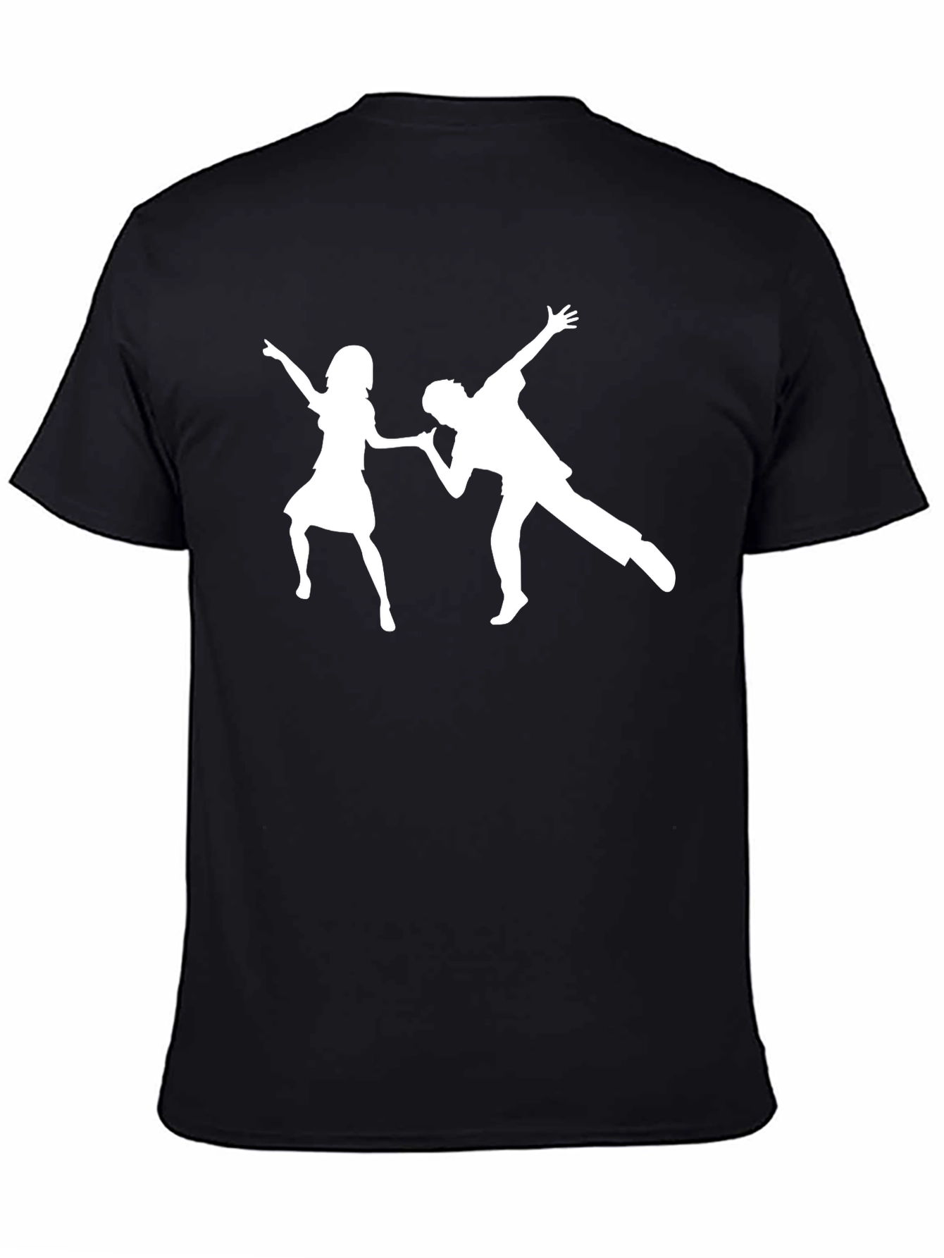Dancing Couple Graphic Tee - Black Short Sleeve