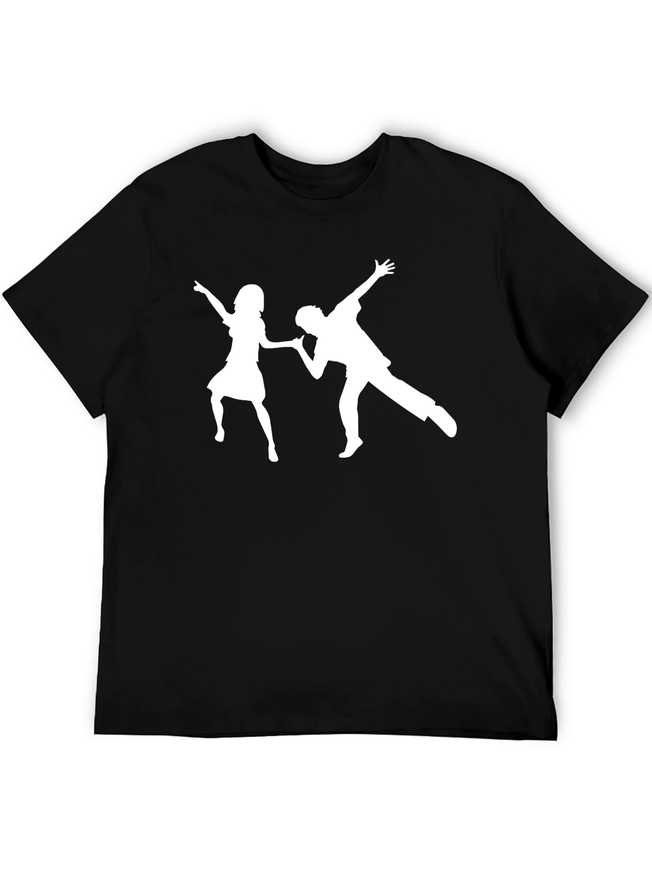 Dancing Couple Graphic Tee - Black Short Sleeve