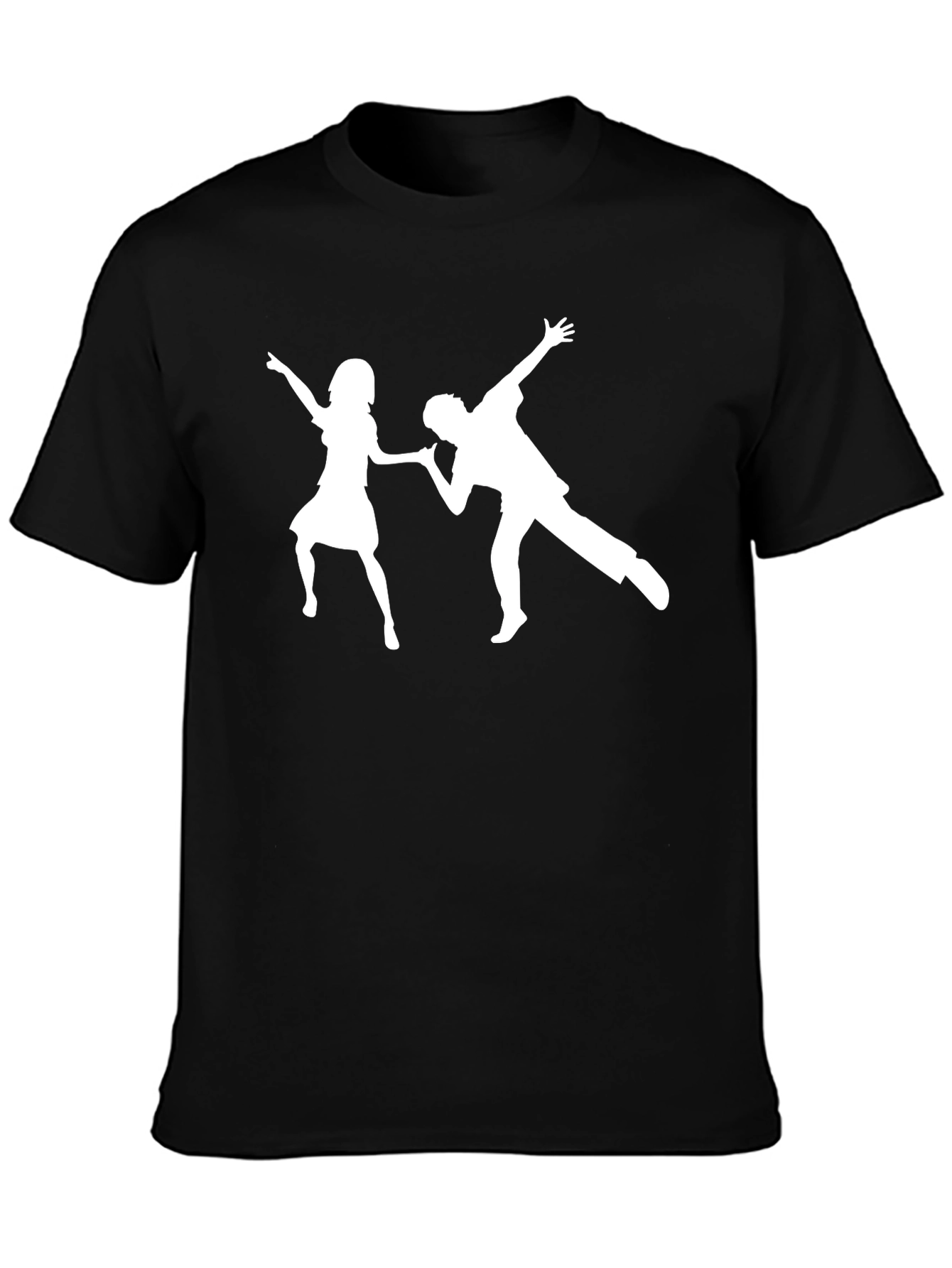Dancing Couple Graphic Tee - Black Short Sleeve