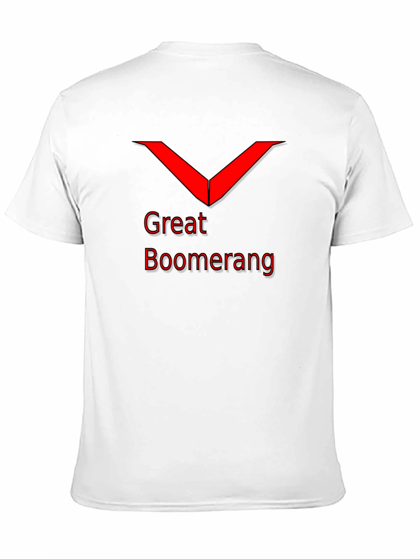 Great Boomerang Red Graphic Black T-Shirt