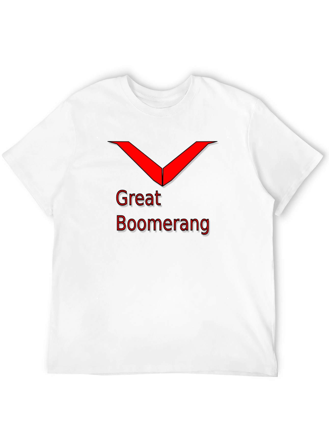 Great Boomerang Red Graphic Black T-Shirt