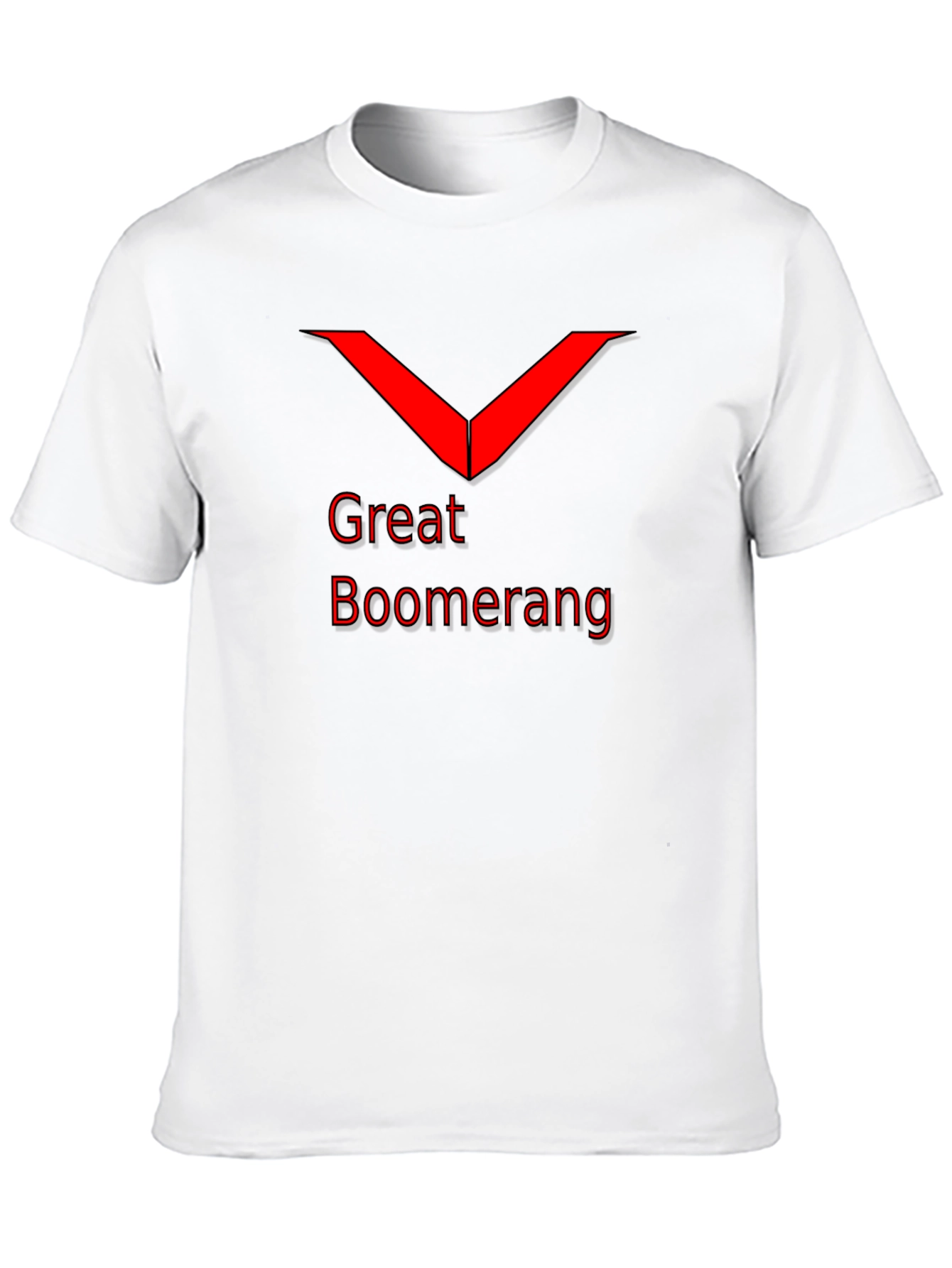 Great Boomerang Red Graphic Black T-Shirt