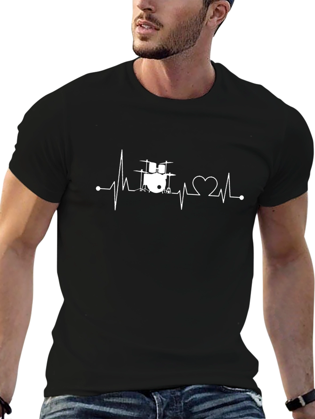 Drumbeat Heartbeat Black T-Shirt