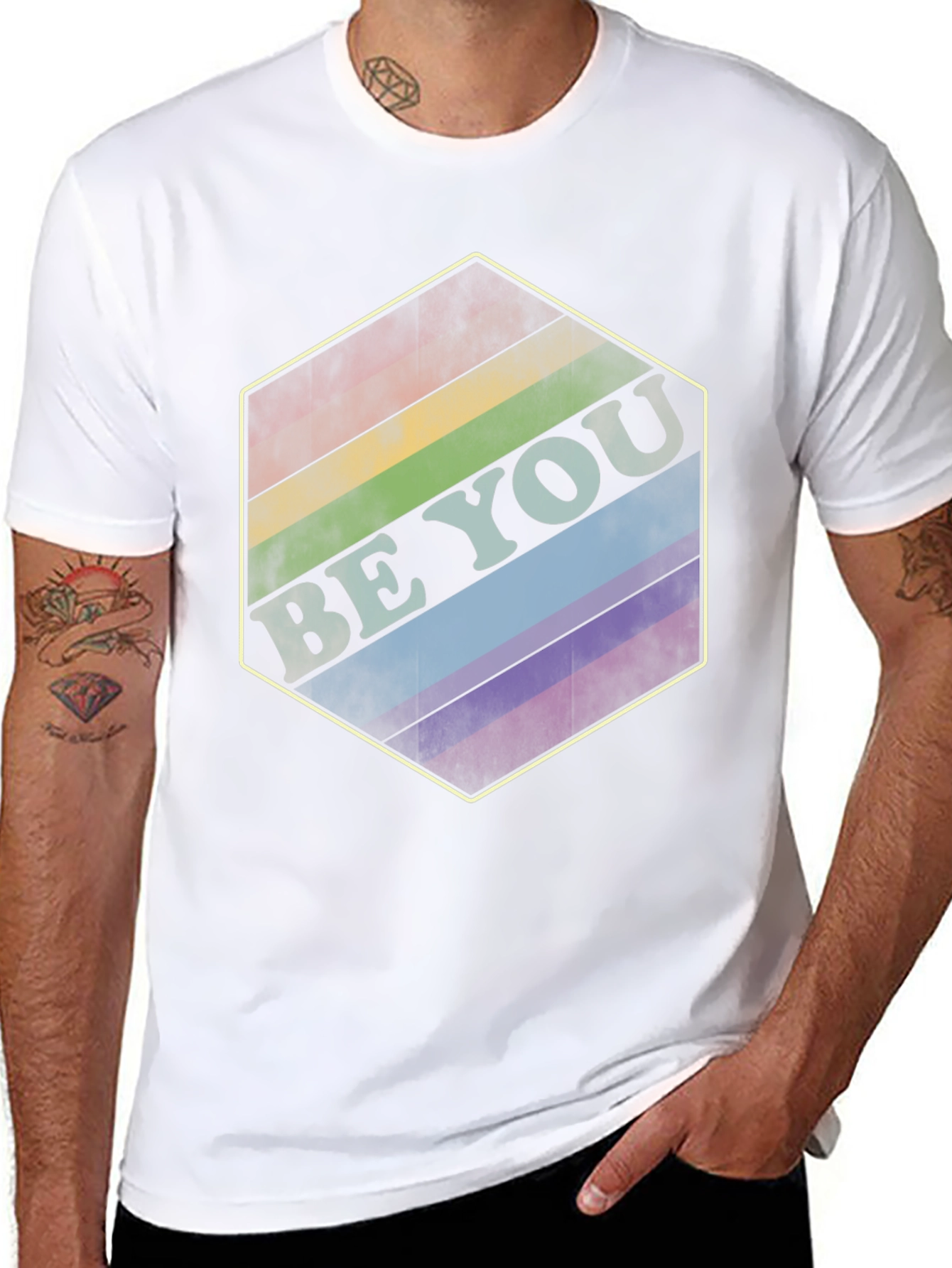 Be You Rainbow Hexagon Tee
